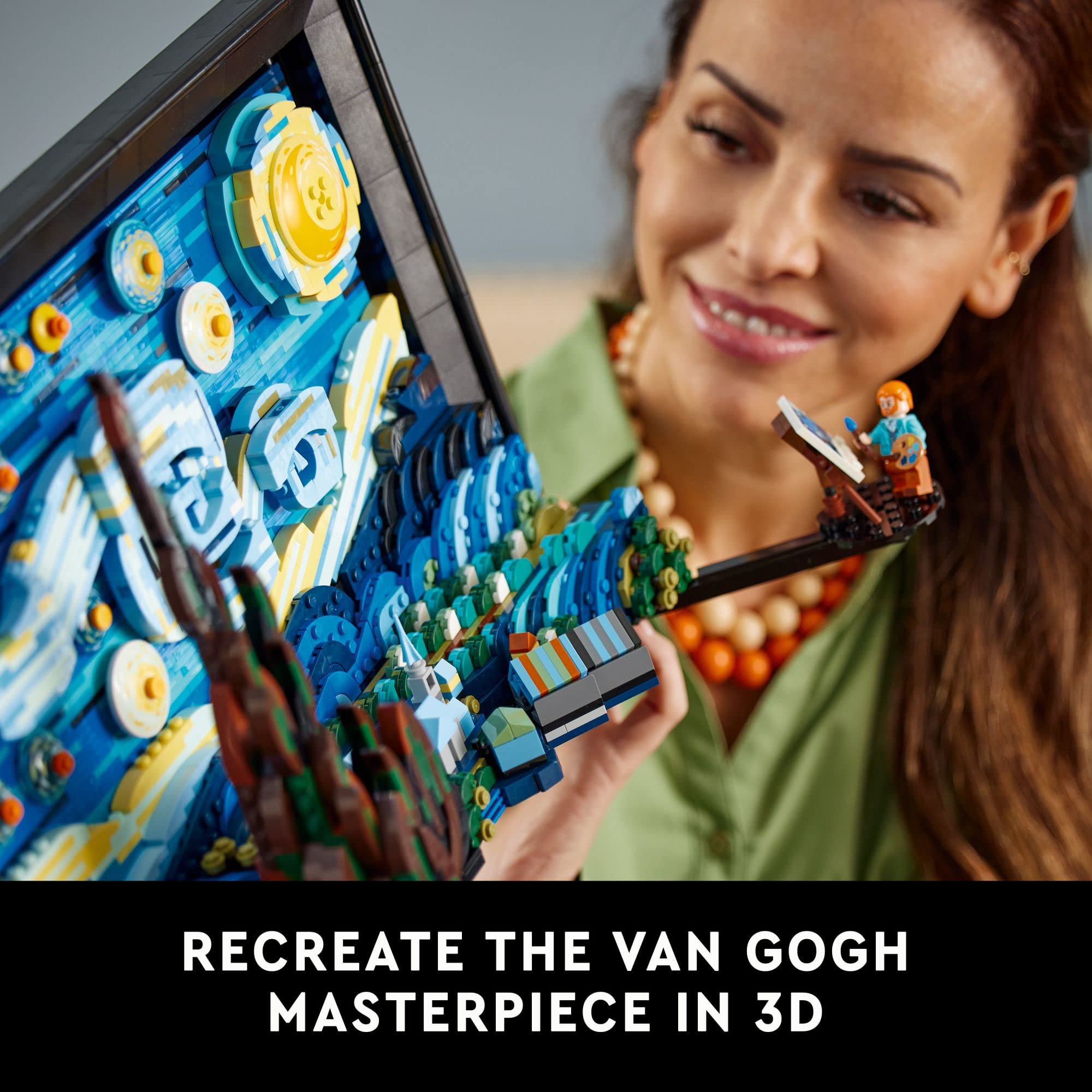 LEGO Ideas Vincent Van Gogh The Starry Night Building Set - 3D Puzzle for Adults Ages 18+, Home Decor Wall Art, Creative Gift for Artists & Van Gogh Fans - Perfect for Office Decor, Birthday Gifts & Art Lovers Collections (Set 21333)