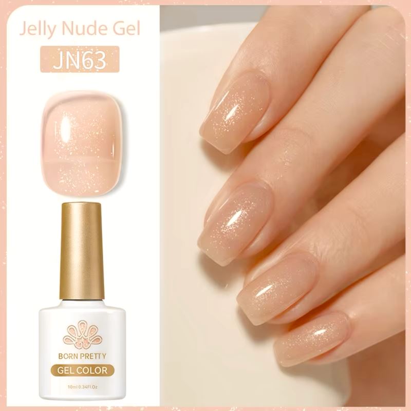 Born Pretty Jelly Nude Gel Polish - Long Lasting Soak Off UV LED Nail Polish for Salon & Home Manicure - Perfect for Weddings, Parties & Everyday Wear