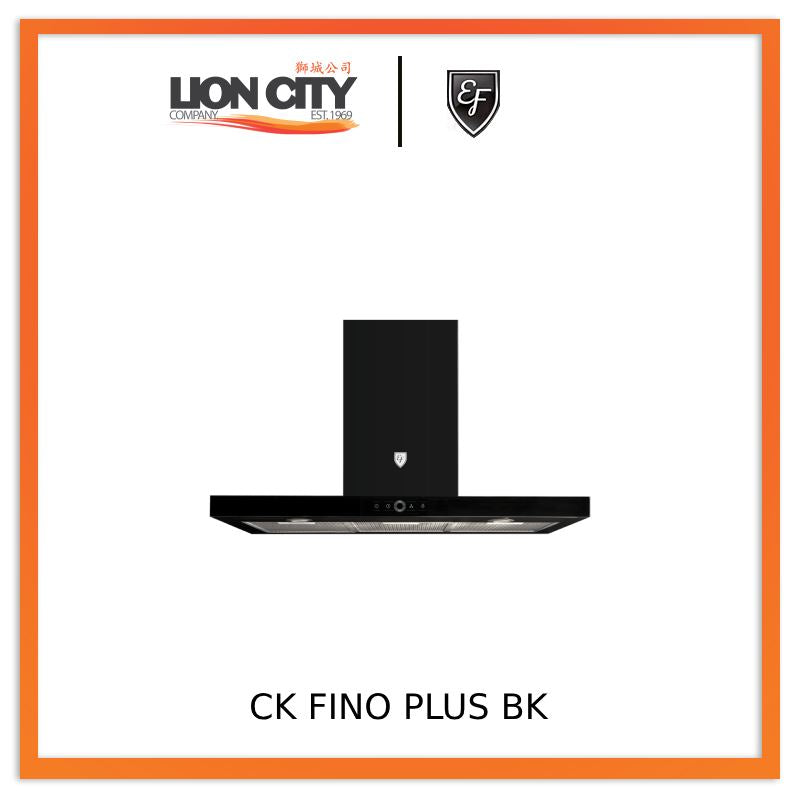 EF 90cm Chimney Hood CK FINO PLUS BK - Powerful Kitchen Extractor Fan with LED Lights - Perfect for Modern Homes & Restaurants
