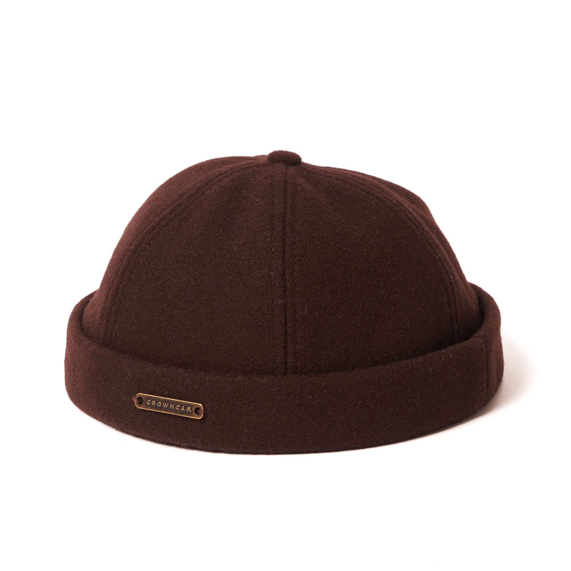 Melton Wool Beanie Cap - Crown Cap 1 011F in Brown | Warm Winter Hat for Men & Women | Perfect for Skiing, Snowboarding & Outdoor Activities