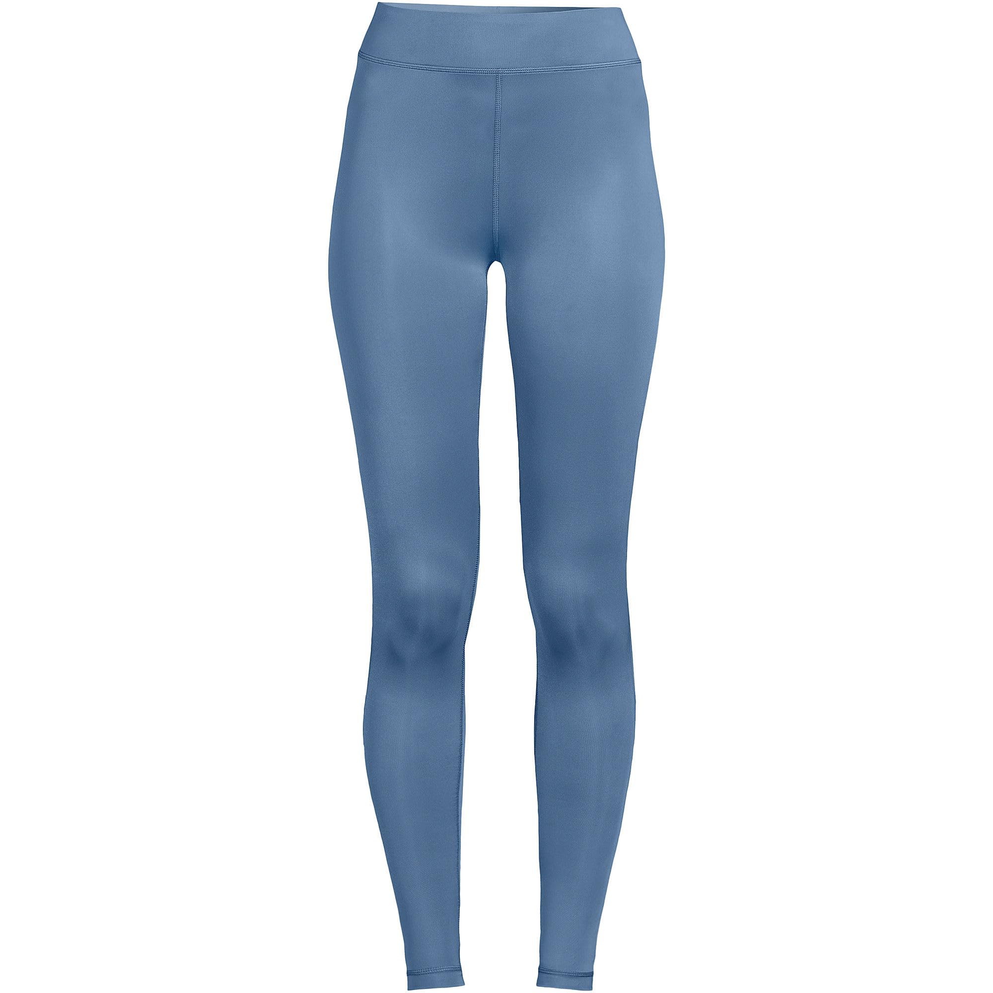 Lands' End Women's Thermaskin Heat Base Layer Thermal Pants - Long Underwear Leggings for Cold Weather, Winter Sports & Outdoor Activities