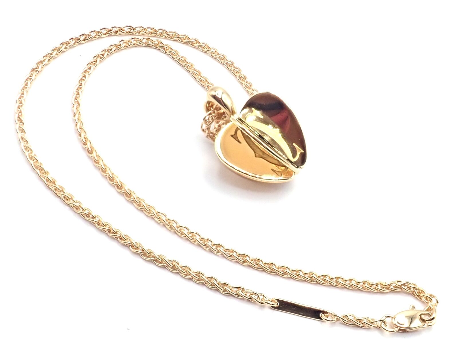 Authentic Cartier 18k Yellow Gold Double C 3D Apple Pendant Necklace for Women - Luxury Jewelry Gift for Anniversary, Birthday & Special Occasions