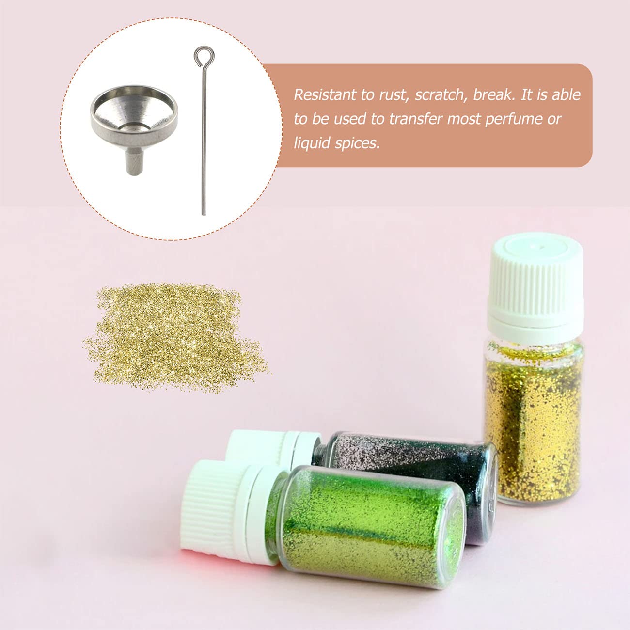 Premium Stainless Steel Mini Funnel 1 Inch - Perfect for Perfume, Essential Oils, Powder & Small Bottle Filling - Ideal for DIY Crafts, Travel Kits & Home Organization