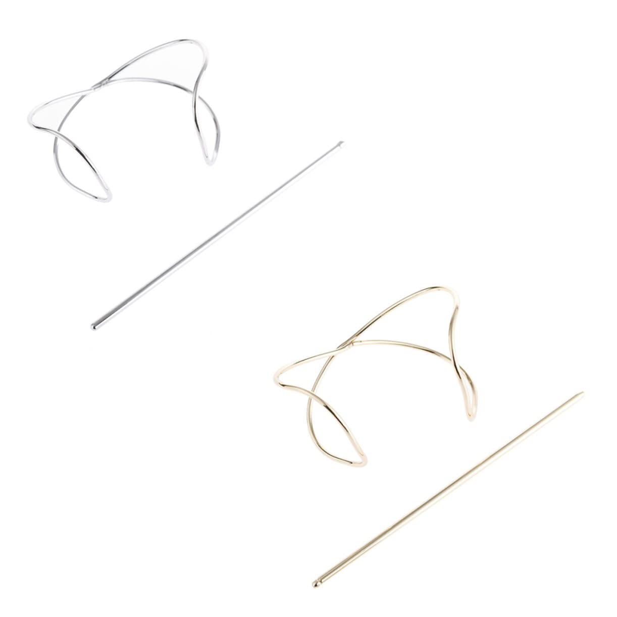 Minkissy 2 Sets Wedding Hair Clips - Rhinestone Metal Hair Claw Clips & French Barrette Hairpins for Women, Bridal Hair Accessories for Bun, Updos & Special Occasions