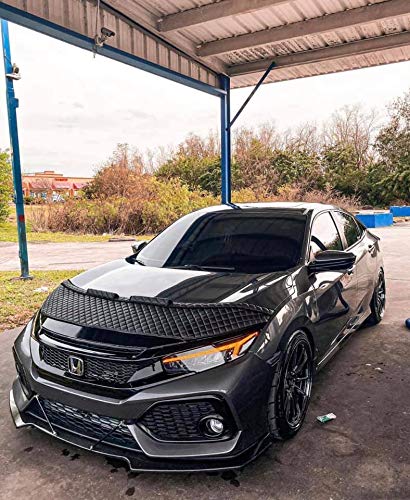 Black Diamond Car Hood Mask Bonnet Bra for 2016-2021 Honda Civic Coupe & Sedan | Premium Auto Accessories | Perfect for Road Trips & Car Shows