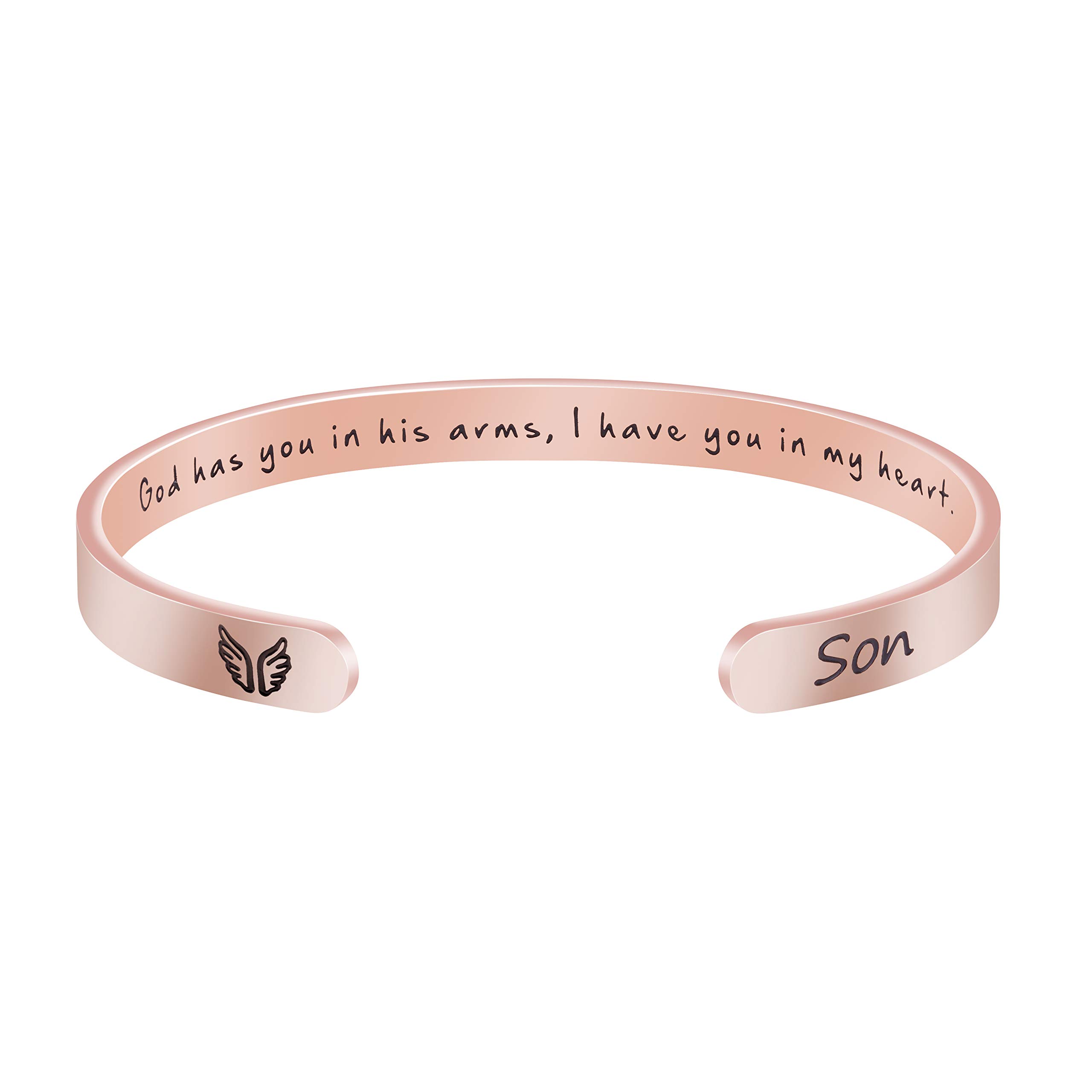 Memorial Bracelet for Women - Sympathy Jewelry Gift in Memory of Loved Ones, Engraved Cuff Bracelet for Loss & Remembrance - Perfect for Anniversaries, Funerals & Healing