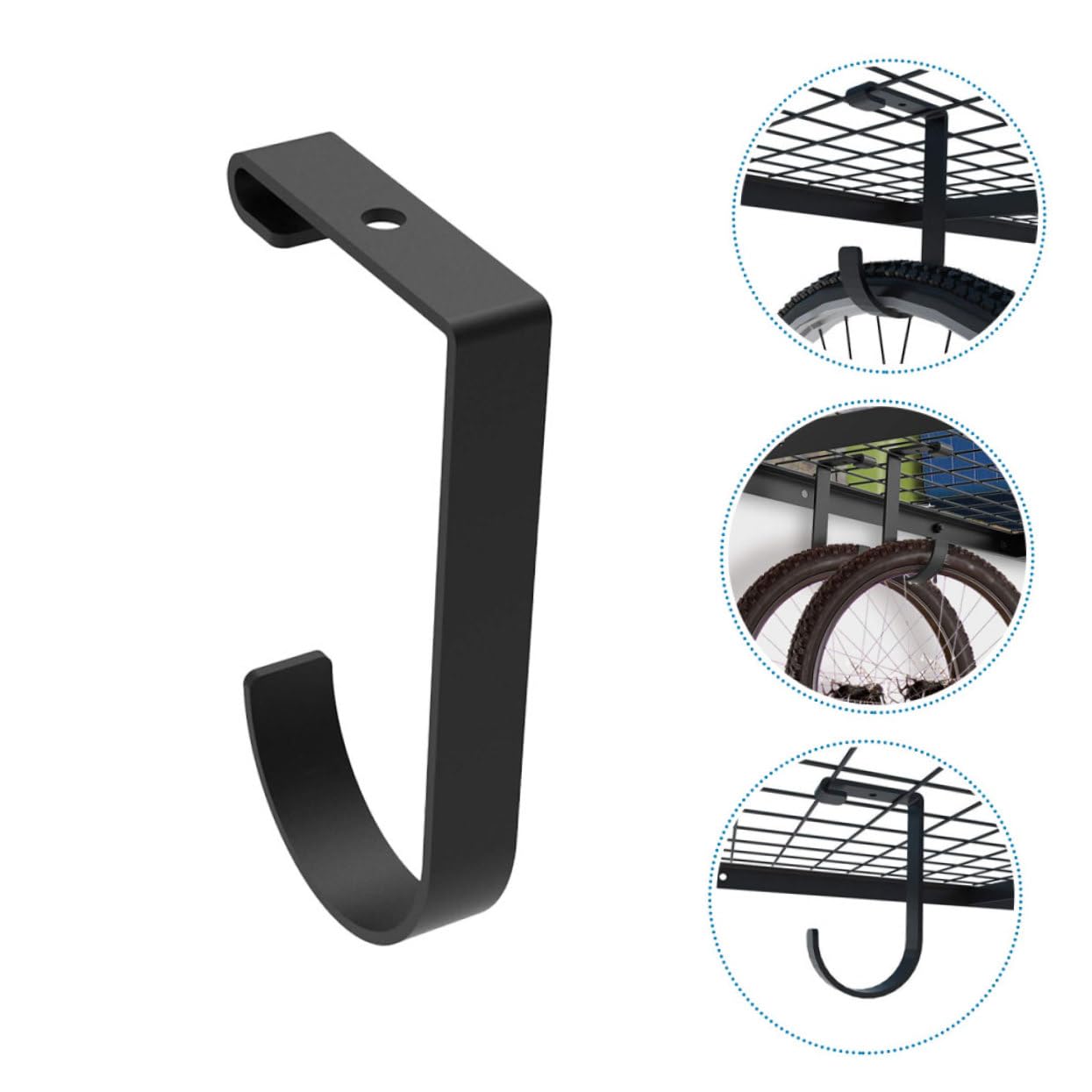 Heavy Duty Bike Hooks Wall Mount - Hoement 2-Pack Garage Bike Rack, Sturdy Metal Bike Storage Hanger for Bicycles, Motorcycles & Sports Equipment - Perfect for Garage, Shed & Basement Organization