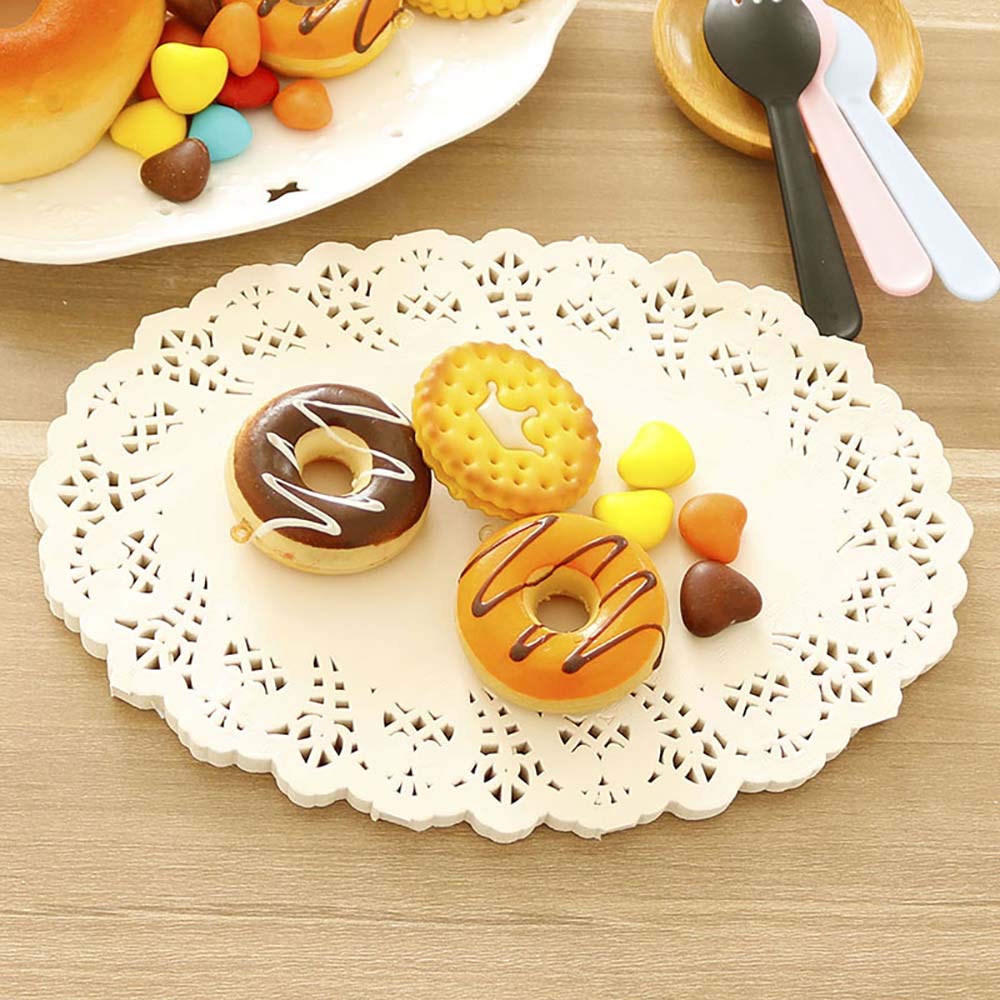 Tim&Lin 8 Inch Round White Lace Paper Doilies - 100 Pack Disposable Decorative Placemats for Wedding, Birthday Party, Cake & Dessert Display - Perfect for Table Settings, Food Presentation, and Elegant Event Decorations