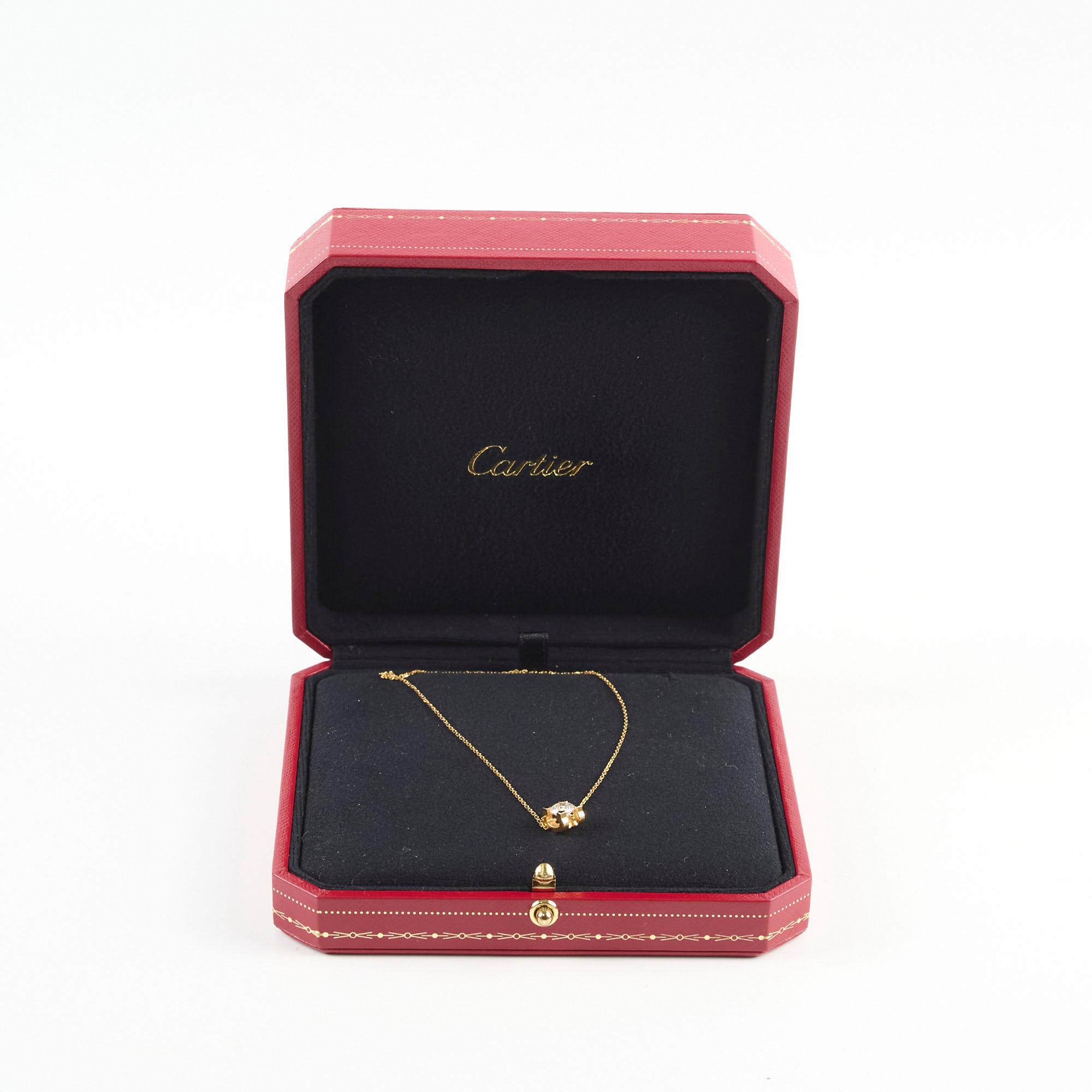 Cartier C de Diamond Necklace 18K Yellow Gold Pendant for Women - Elegant Jewelry Gift for Anniversary, Birthday & Special Occasions