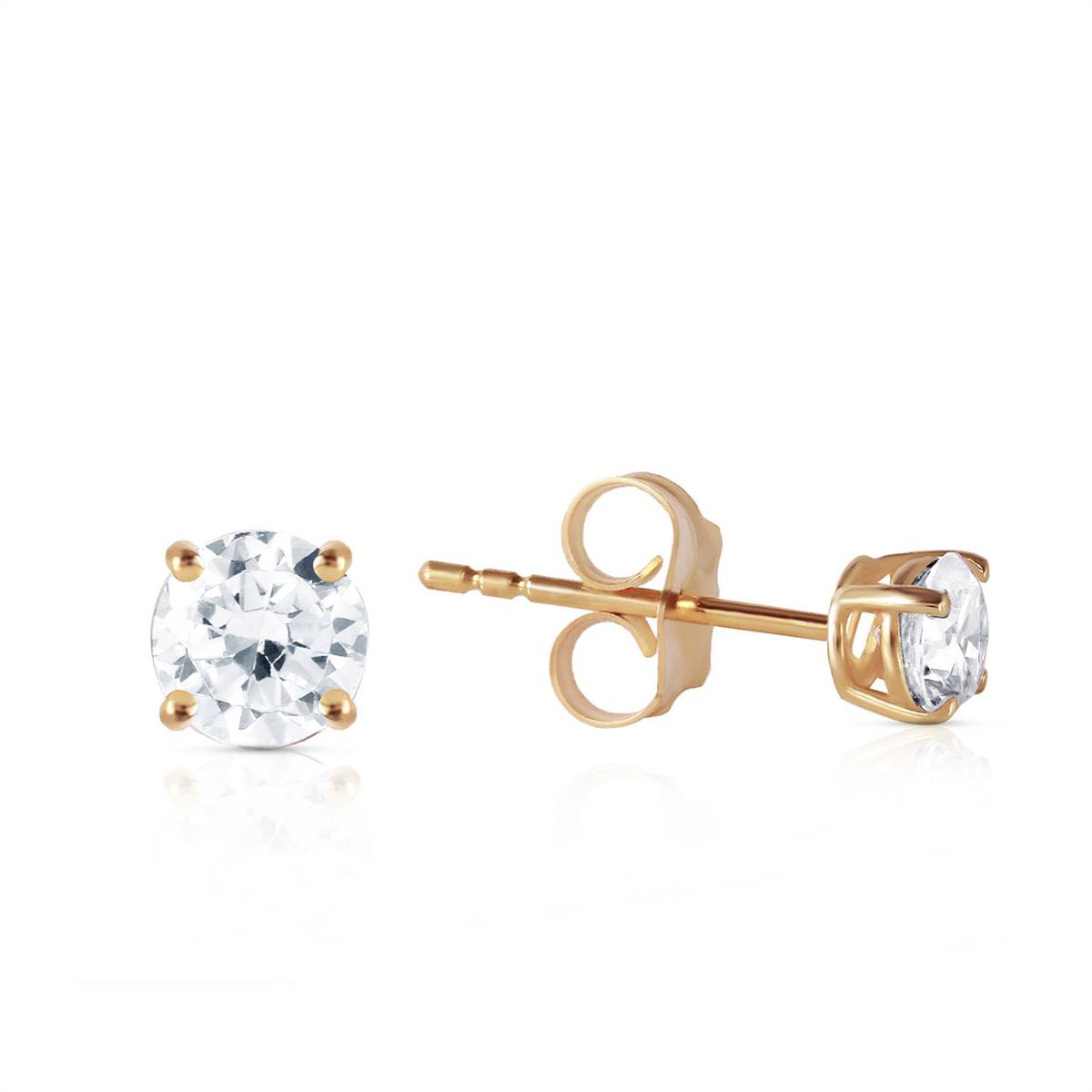 0.4 Carat 14K Solid Yellow Gold Stud Earrings with 0.40 Carat H-I SI2 Diamond - Perfect for Everyday Wear, Gift Giving & Special Occasions