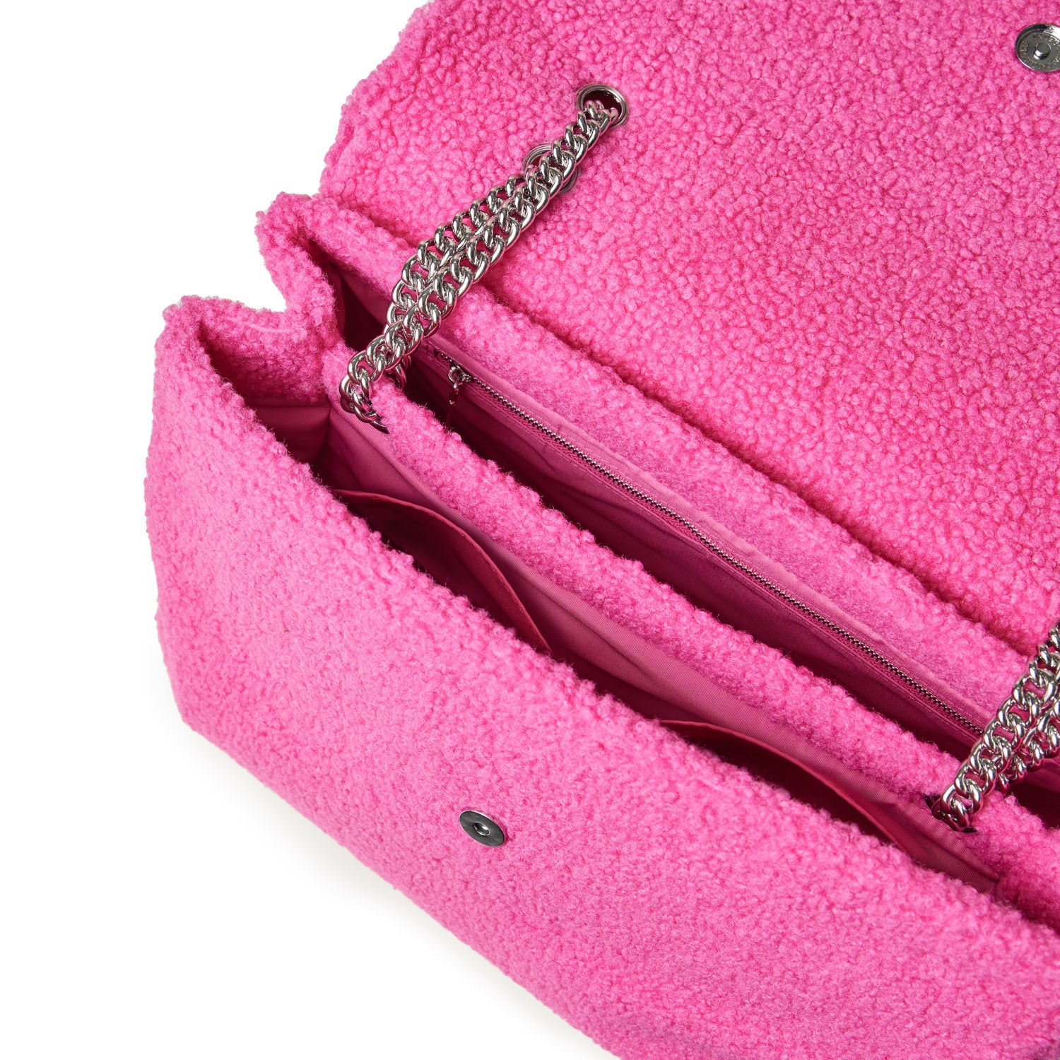 Large Teddy Flap Bag in Hot Pink - Cute Plush Crossbody Purse for Women & Girls, Perfect for Casual Outings, Shopping, and Travel Accessories
