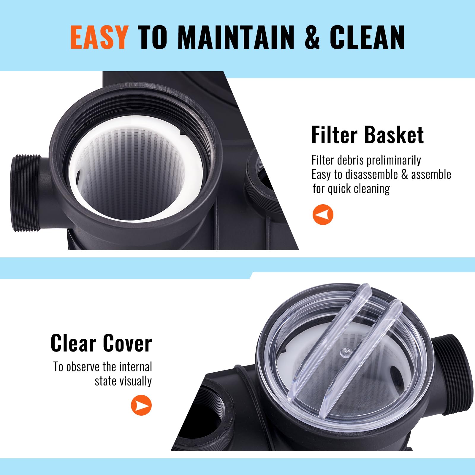 VEVOR 16-inch Sand Filter Pump System for Above Ground Pools - 3500 GPH, 1 HP with Digital Timer & 6-Way Valve | Easy Install Pool Pump & Filter Combo | Perfect for Backyard Swimming Pools, Inflatable Pools & Water Filtration Systems