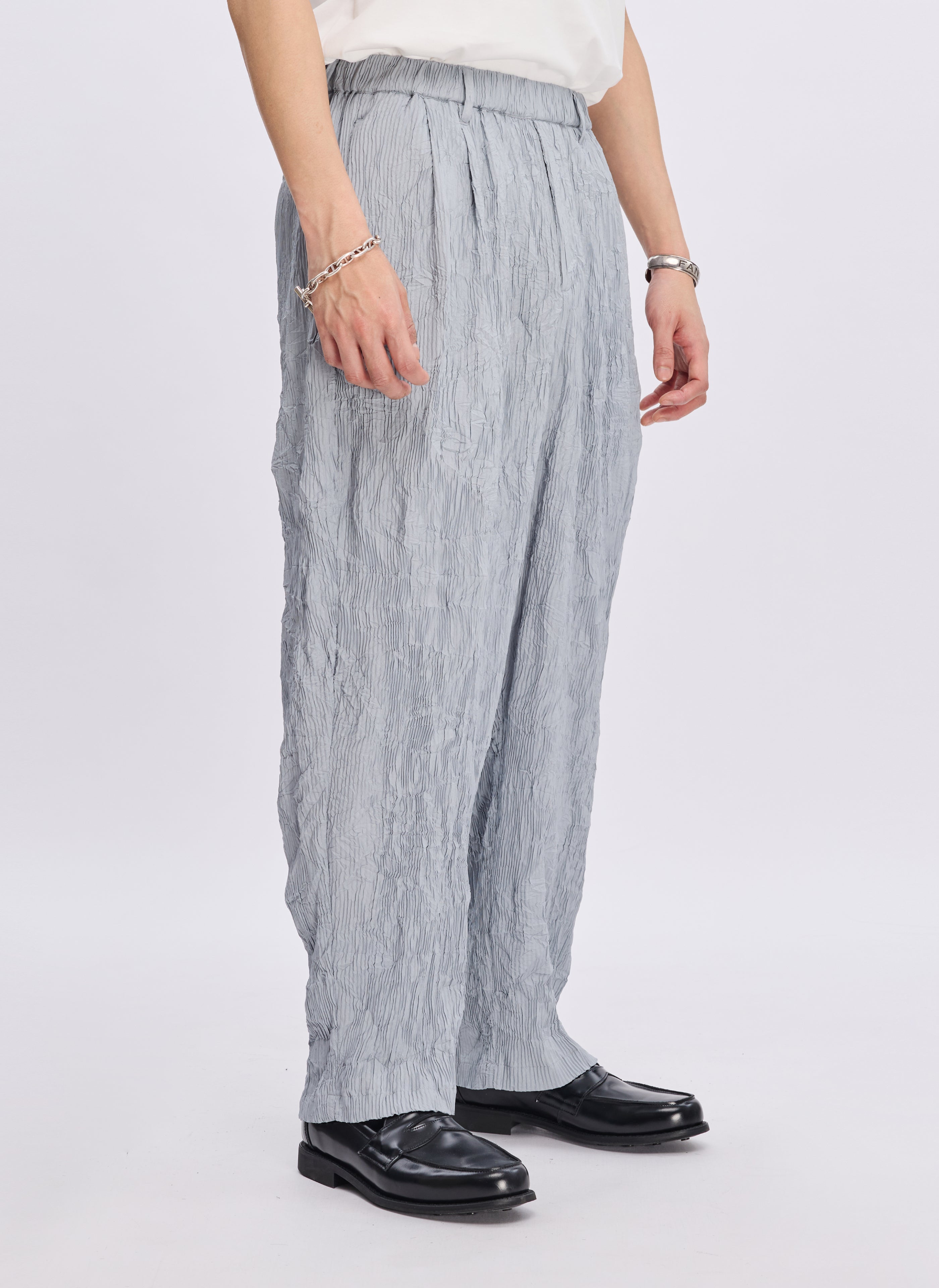 Stylish Polyester Distort Pleated Wide Tapered Pants for Women | Trendy High Waist Trousers | Comfortable Office Wear & Casual Outfits (Size 12)