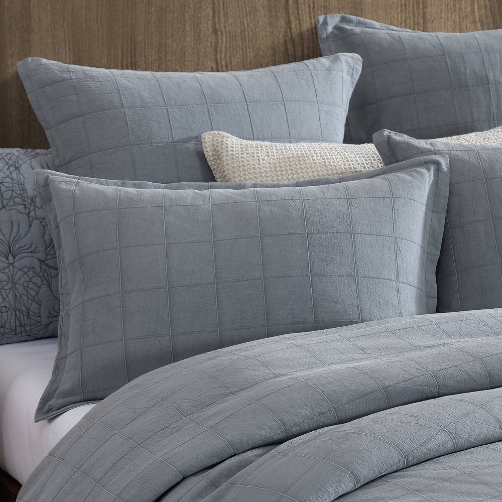Artemis Denim Quilt Cover Set - Queen Size Bedding Set with Pillowcases | Soft & Durable Cotton Blend | Perfect for Modern Bedroom Decor & Cozy Sleep