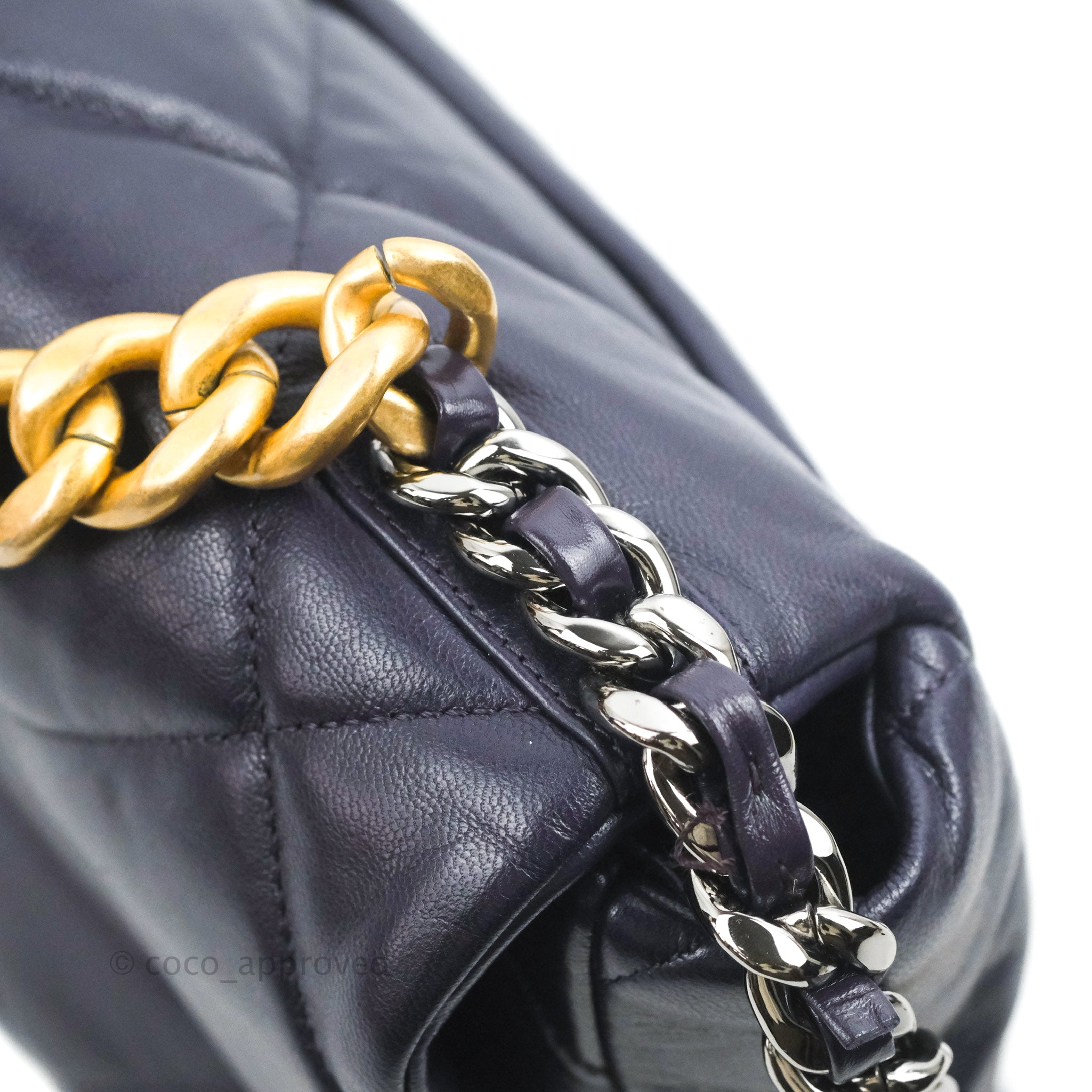 Chanel 19 Medium Flap Bag in Dark Purple with Mixed Hardware - Luxury Designer Handbag for Women, Perfect for Date Night & Special Occasions