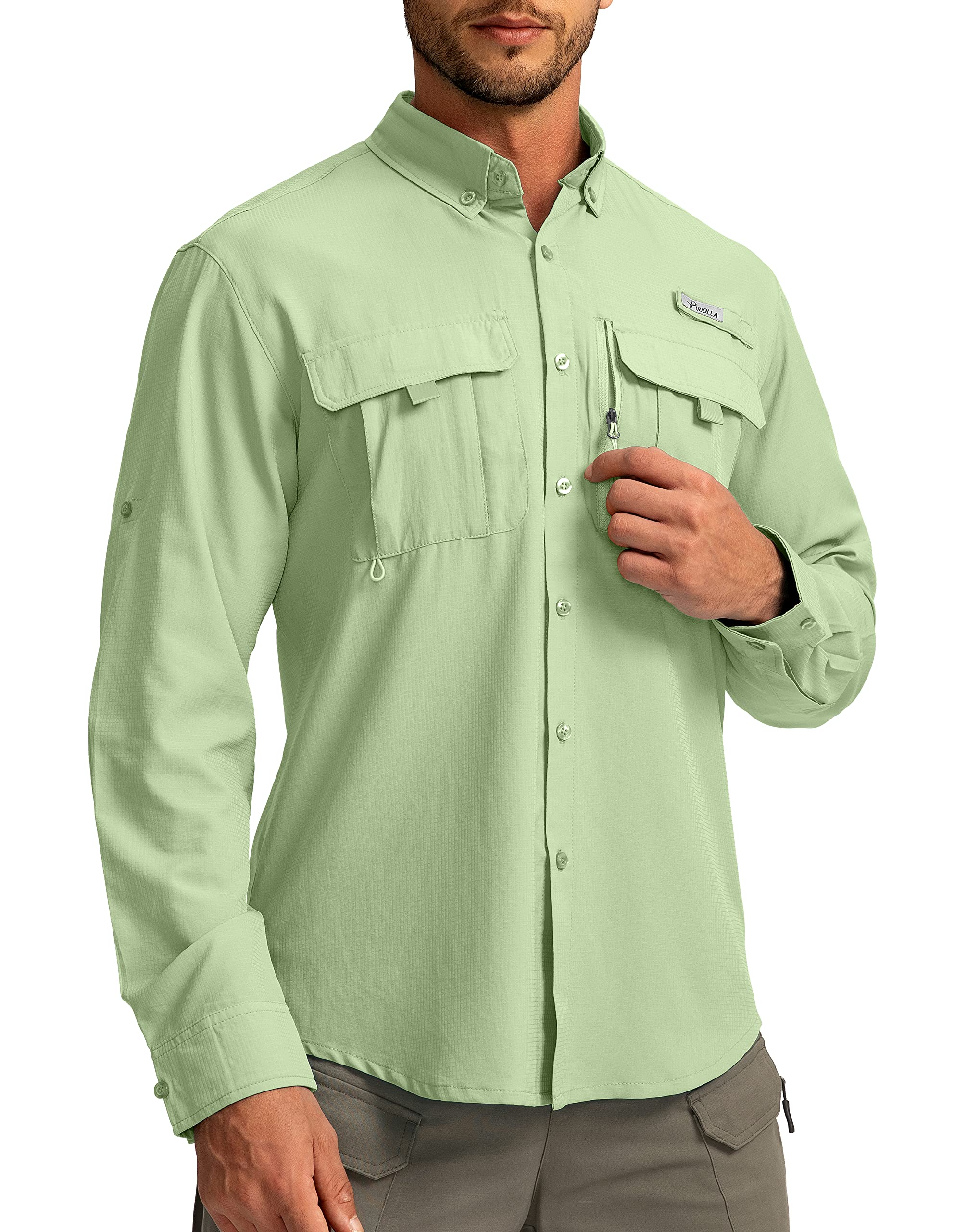 UPF50+ Men's Fishing Shirts Long Sleeve Sun Protection for Outdoor Work & Travel