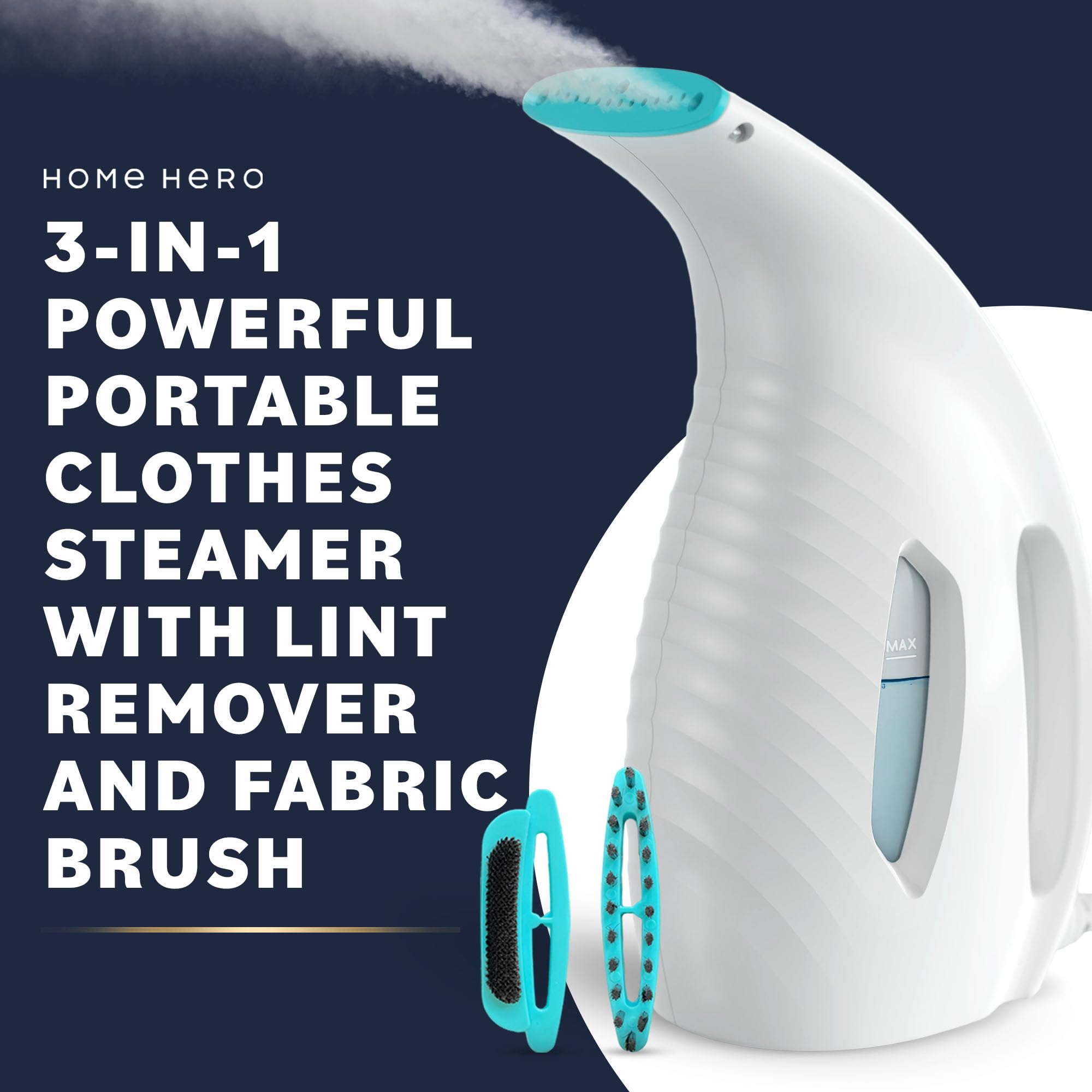 Portable Handheld Clothes Steamer - 3-in-1 Travel Garment Steamer with 180ml Tank, Wrinkle Remover & Fabric Refresher (Blue) | Perfect for Home, Office, Travel & Quick Outfit Prep
