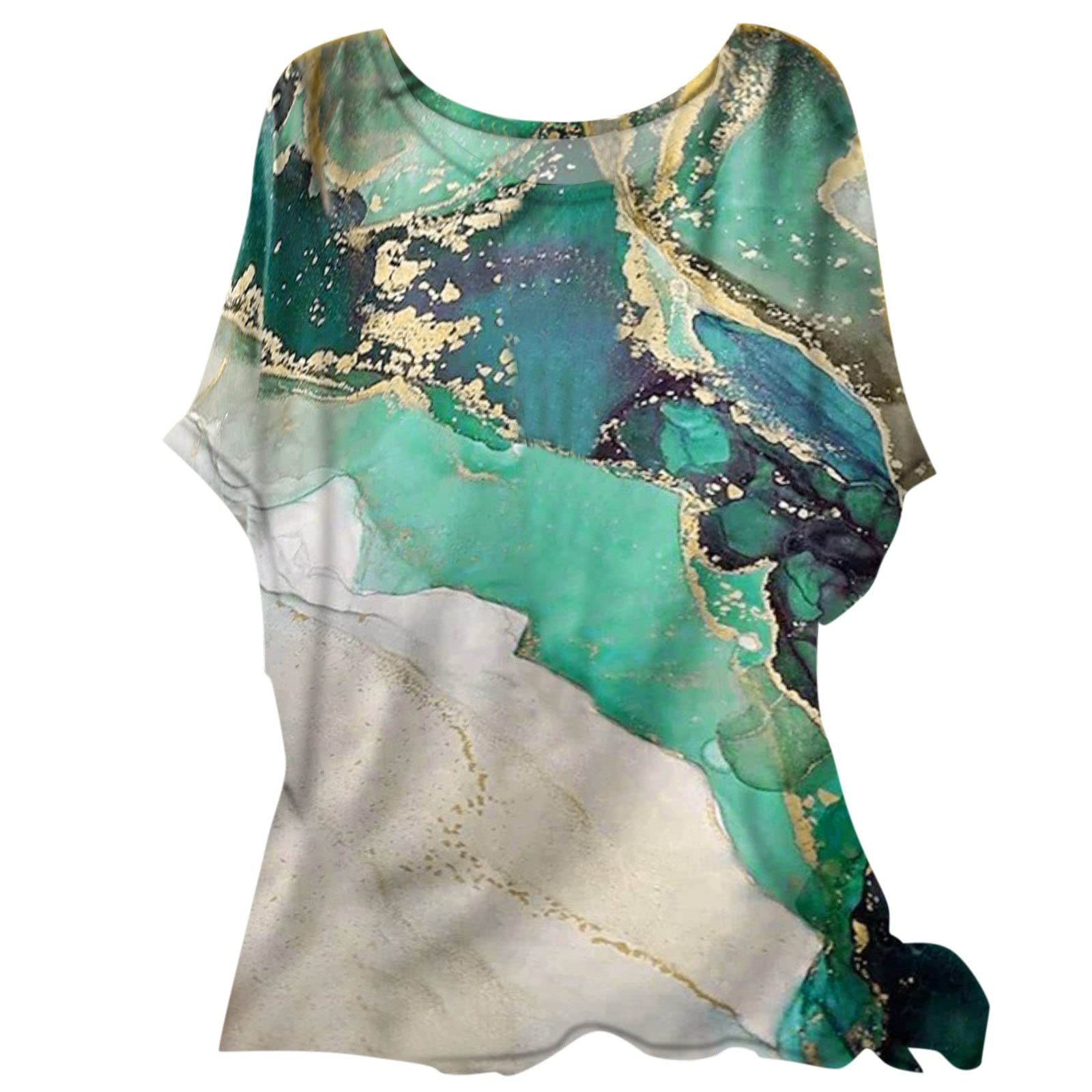 Vintage Floral Short Sleeve T-Shirts for Women - Loose Fit O-Neck Summer Tops - Casual Wear, Beach Outfits & Everyday Comfort