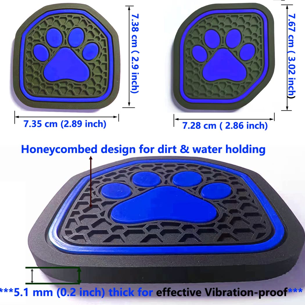 Jeep Wrangler JL JLU & Gladiator JT Cup Holder Coaster Insert (2018-2021 Models) - 4pc Non-Slip Car Cup Holder Liners with Paw Print Design - Perfect for Jeep Accessories, Interior Upgrades & Spill Protection