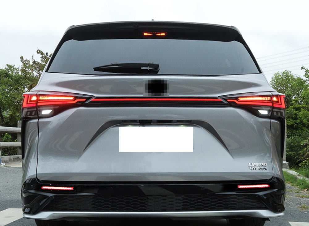 Dark Red LED Lower Bumper Reflector Lights for 2021-2023 Toyota Sienna - Upgrade Your Vehicle's Style & Safety for Night Driving