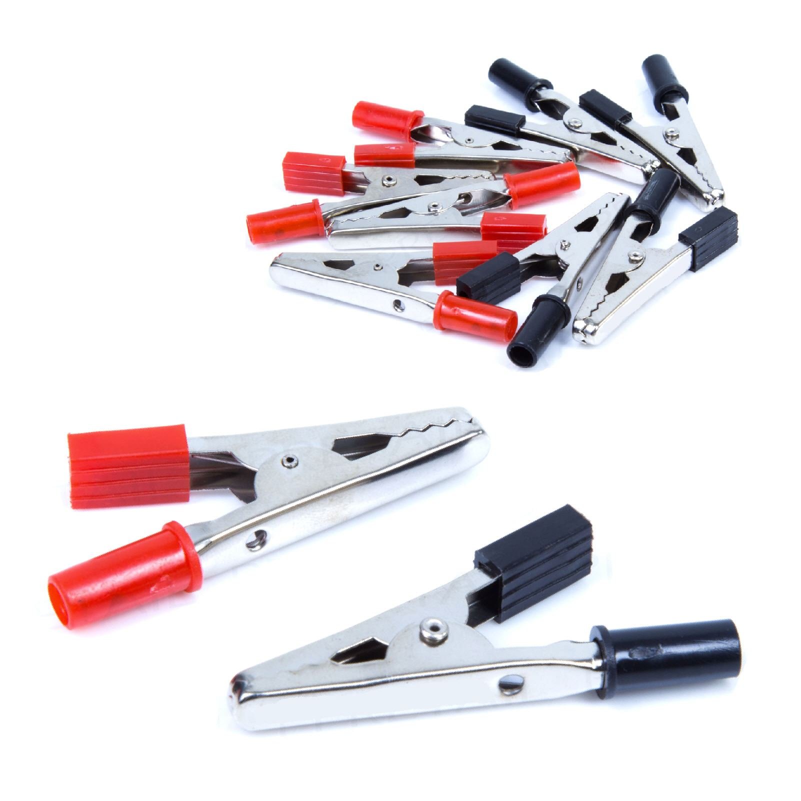 20 Pack Insulated Crocodile Clips - 5 Amp Alligator Clamps for Electrical Battery Connectors - Perfect for DIY Electronics, Car Batteries, Solar Panels & School Science Projects