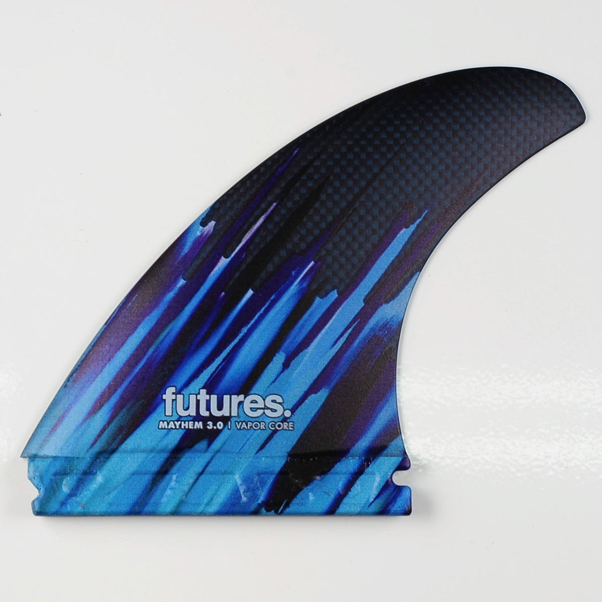 Futures THRUSTER Mayhem Rake M/L Vapor Core Thruster Fins - Carbon Fiber & Blue Surfboard Fins for Performance Surfing - Perfect for Big Waves and Barrel Riding