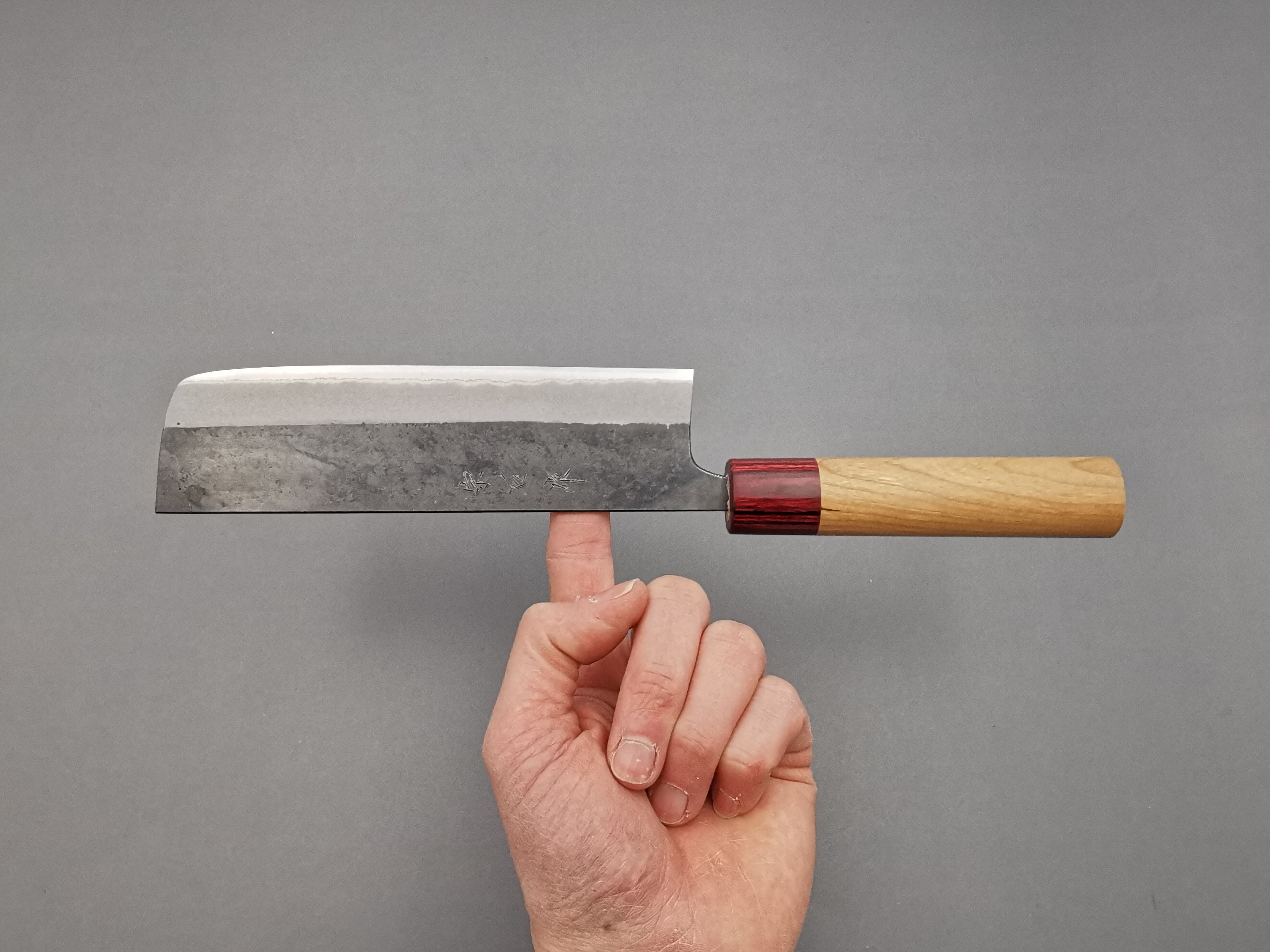 Premium Muneishi Aogami Nakiri Knife 165mm - Japanese High Carbon Steel Kitchen Knife for Professional Chefs & Home Cooking - Perfect for Vegetable Chopping & Slicing