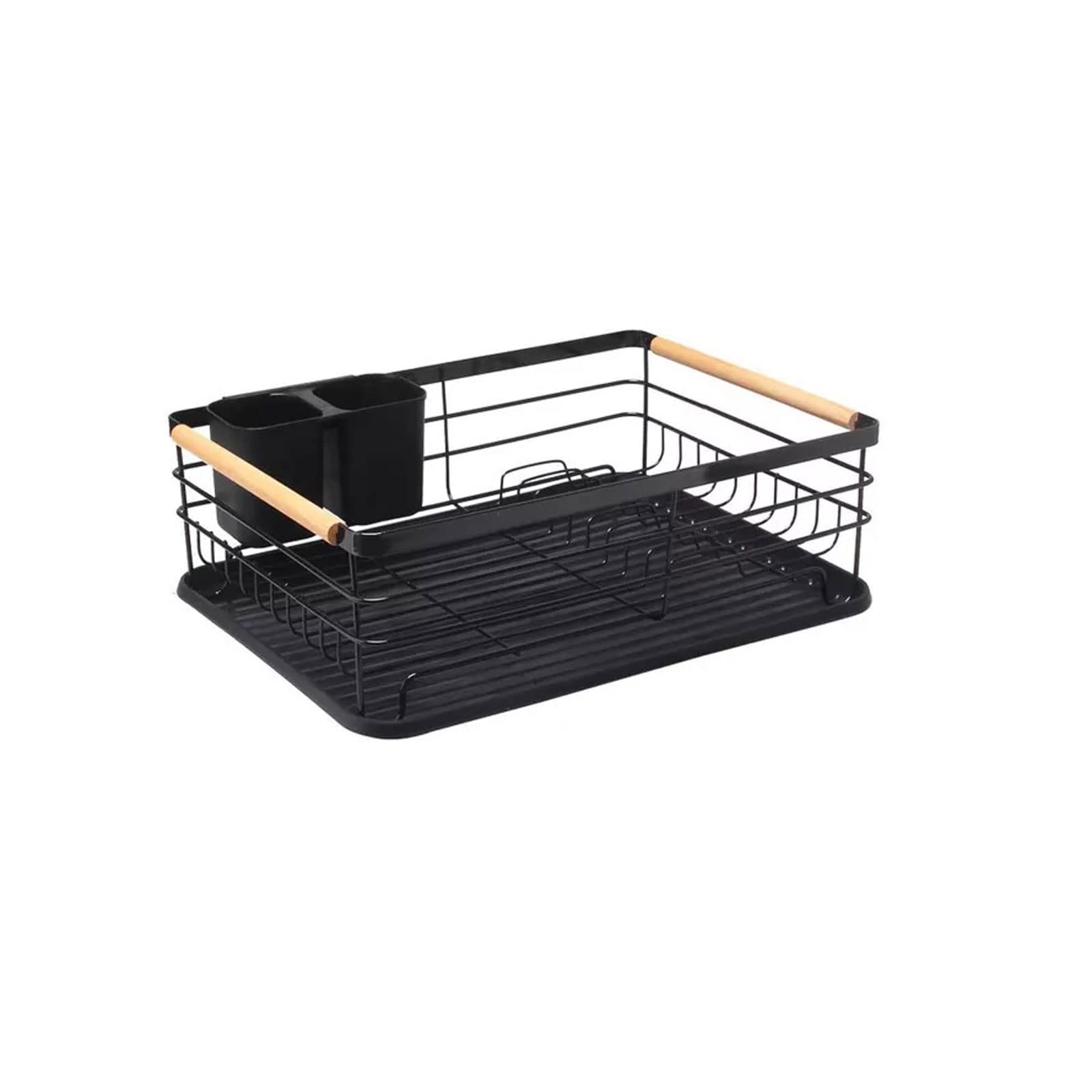 VENKEA Stainless Steel Dish Drying Rack with Cutlery Holder & Drainboard - Space Saving Kitchen Organizer for Plates, Cups, Spoons - Perfect for Small Apartments & Compact Kitchens