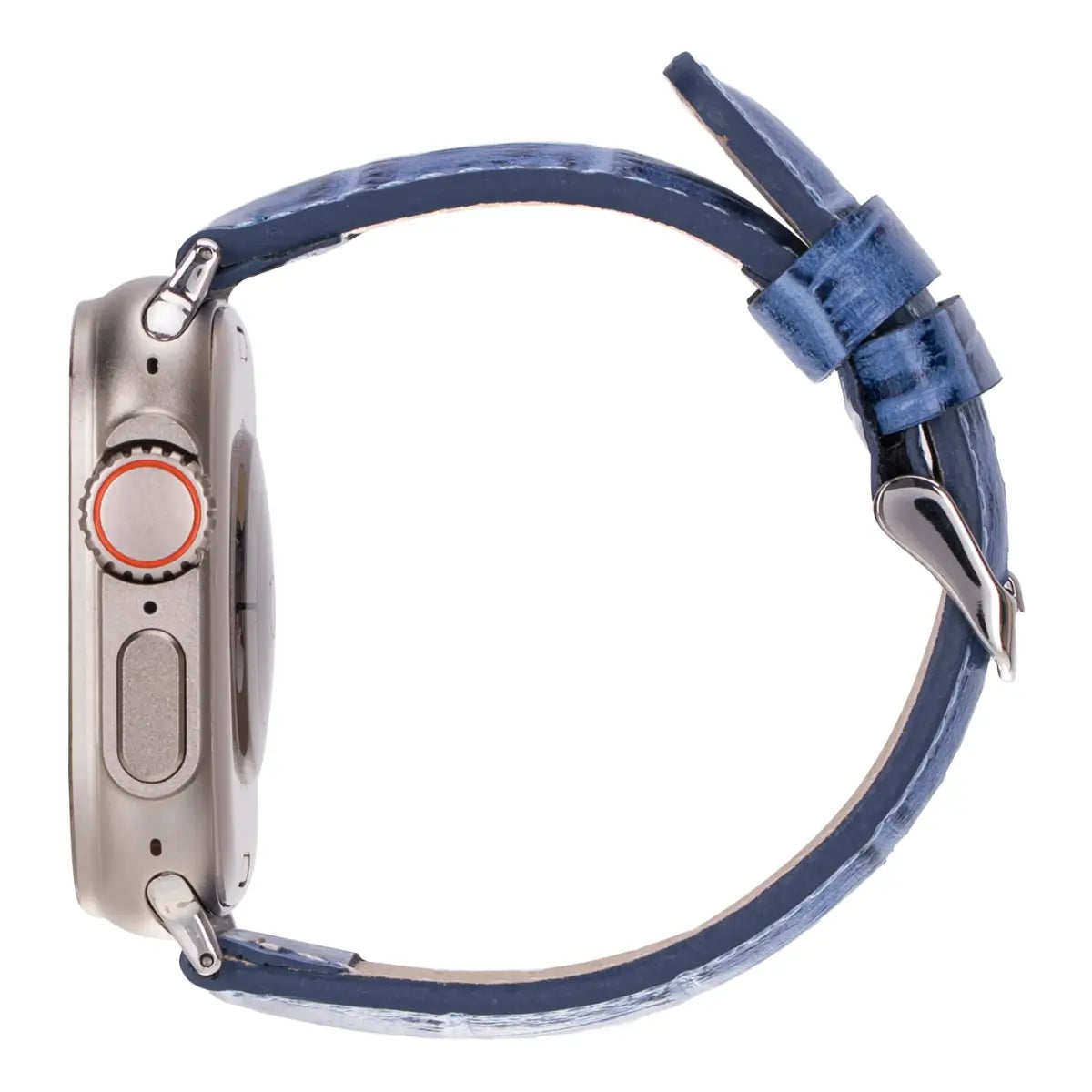 Blue Crocodile Pattern Leather Classic Apple Watch Band - Stylish & Durable Replacement Strap for Work, Gym & Everyday Wear