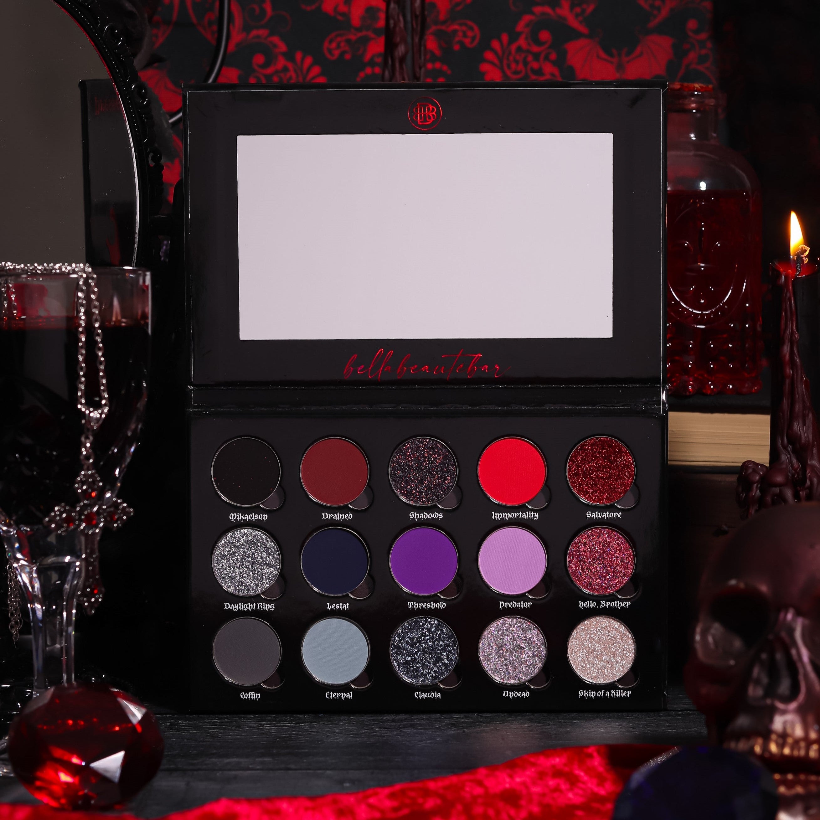 Vamp Eyeshadow Palette - 12 Highly Pigmented Matte & Shimmer Shades for Stunning Eye Makeup Looks | Perfect for Halloween, Cosplay & Night Out Makeup