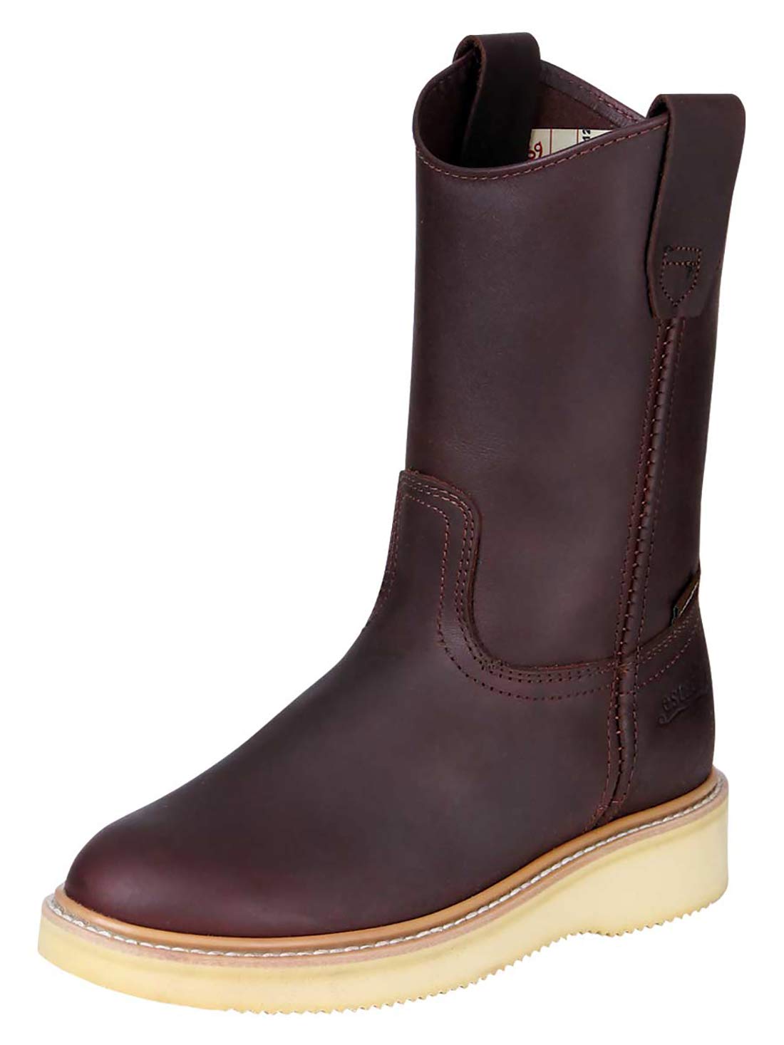 Women's Genuine Leather Pull-On Work Boots - Western Cowboy Style Boot 553 - Perfect for Ranch Work, Rodeo & Country Fashion