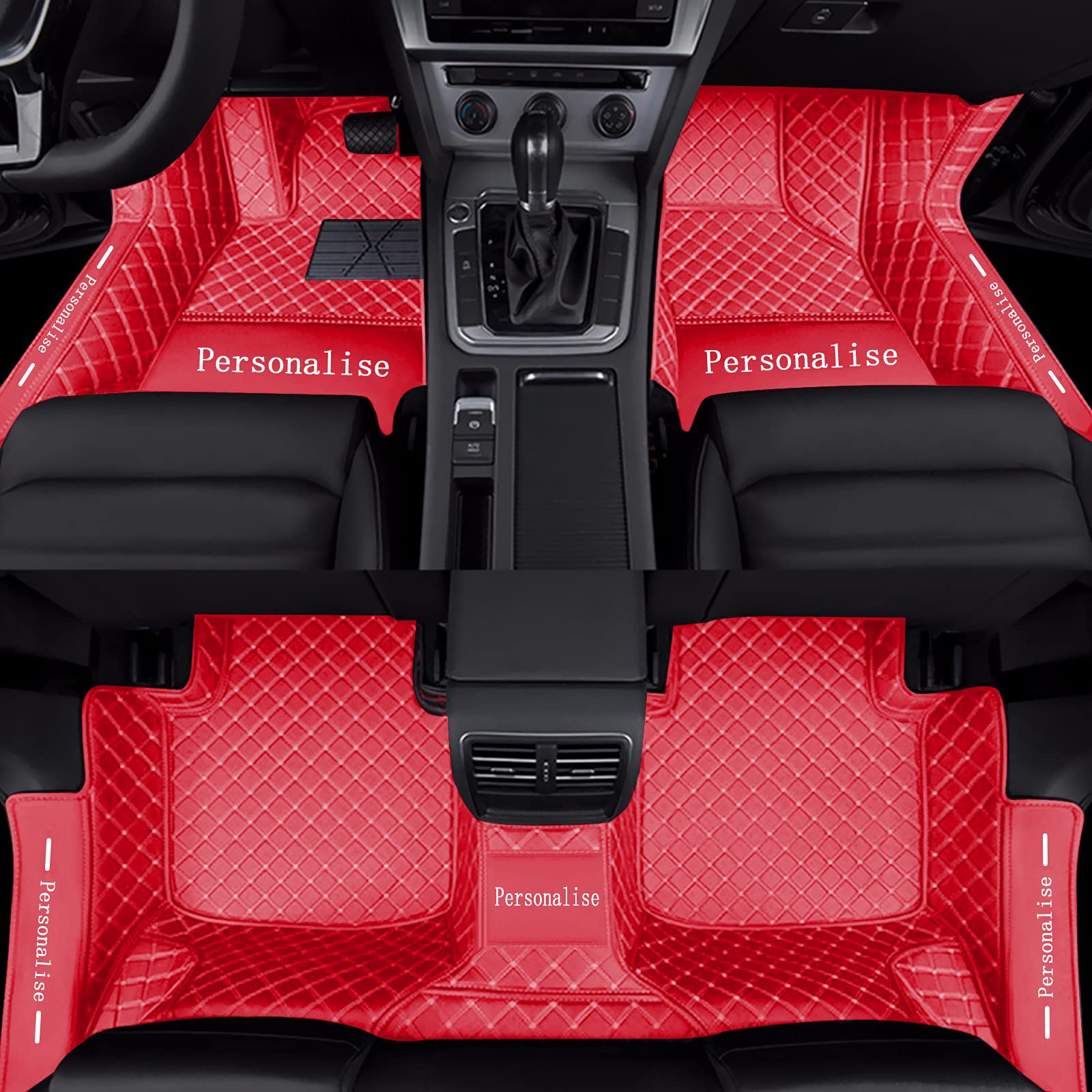 Custom Car Floor Mats - All Weather Waterproof & Non-Slip Full Coverage Liners for 95% Vehicle Models (Red) | Perfect for SUVs, Trucks & Sedans - Protects Against Mud, Snow & Spills