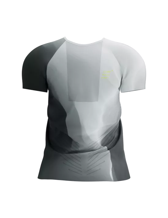Compressport Women's Performance Short Sleeve Running Shirt - Breathable Moisture Wicking Athletic Top for Workout & Training - Black/White - Perfect for Gym, Jogging and Outdoor Sports