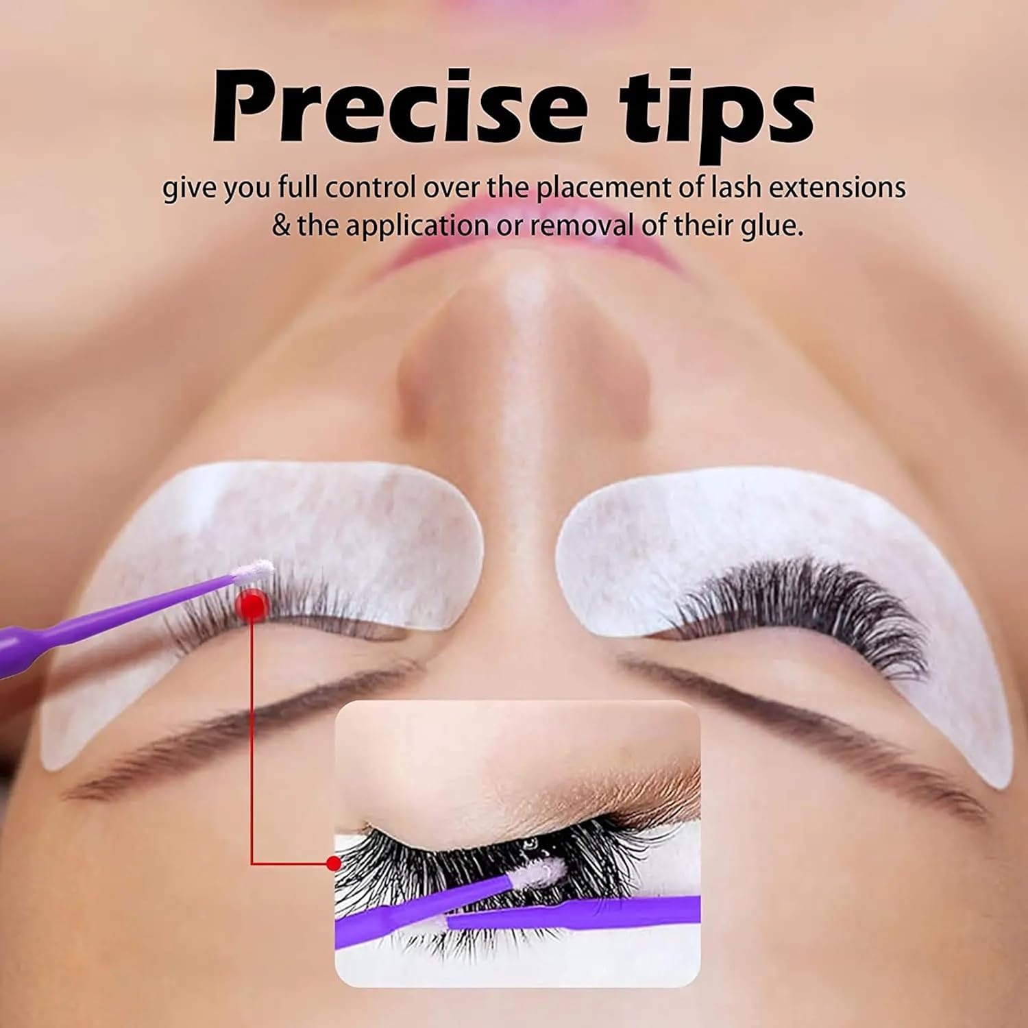 KANISYA 100 PCS Micro Applicator Brushes for Eyelash Extensions, Makeup, Dental & Personal Care - 2.5mm Precision Micro Brushes for Mascara, Lips, Nails & Detail Work - Perfect for Salon, Home & Professional Use