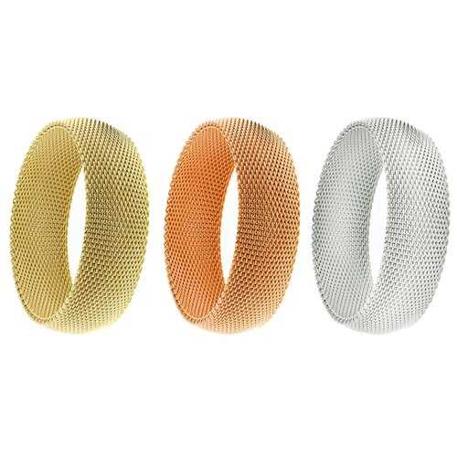 CHERISH Women's Mesh Bangle Bracelet Set - Gold, Rose Gold & Silver Stackable Bangles (3 Sizes) | Elegant Jewelry for Everyday Wear, Parties & Special Occasions