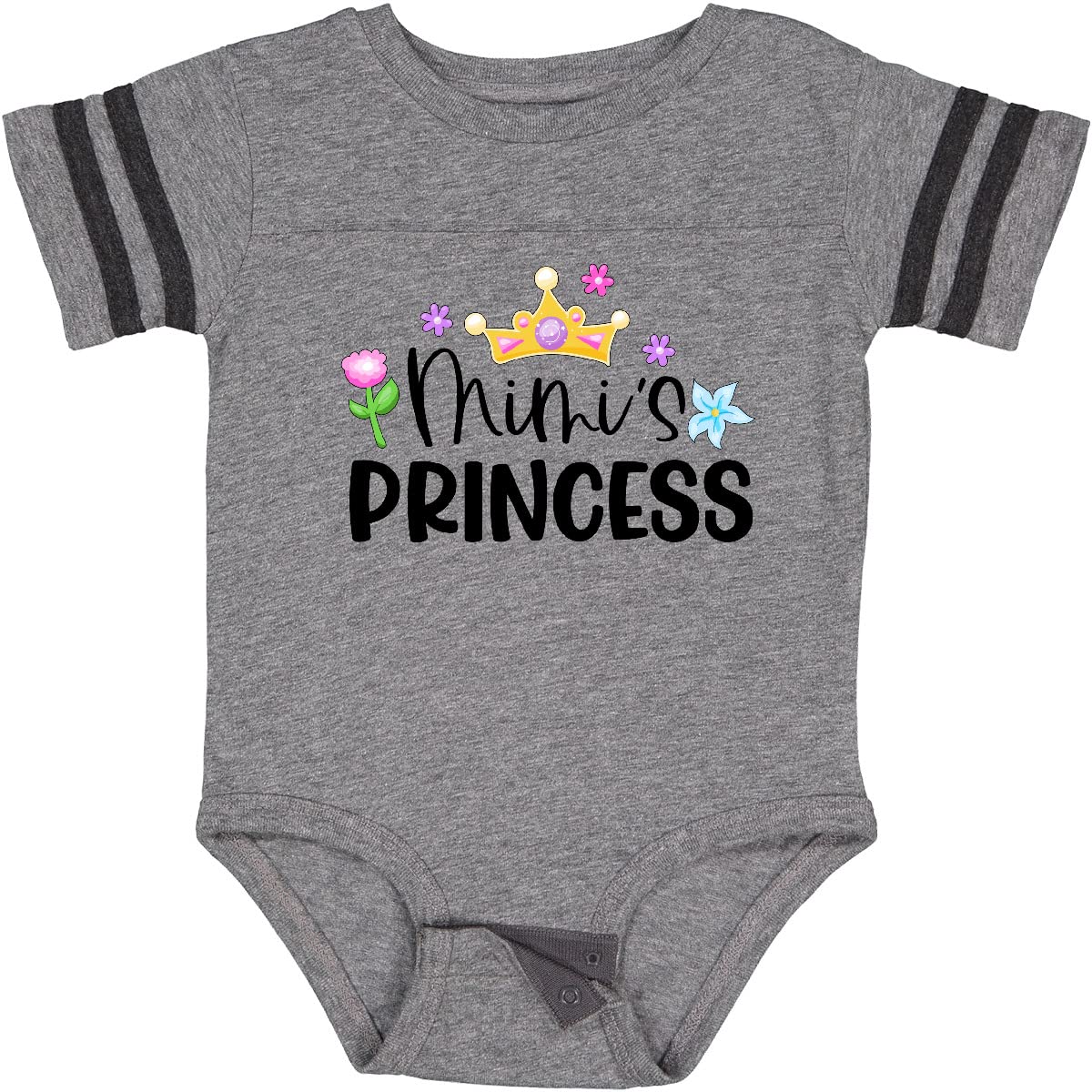 Mimi's Princess Crown & Flowers Baby Bodysuit - Perfect for Newborn Photoshoots