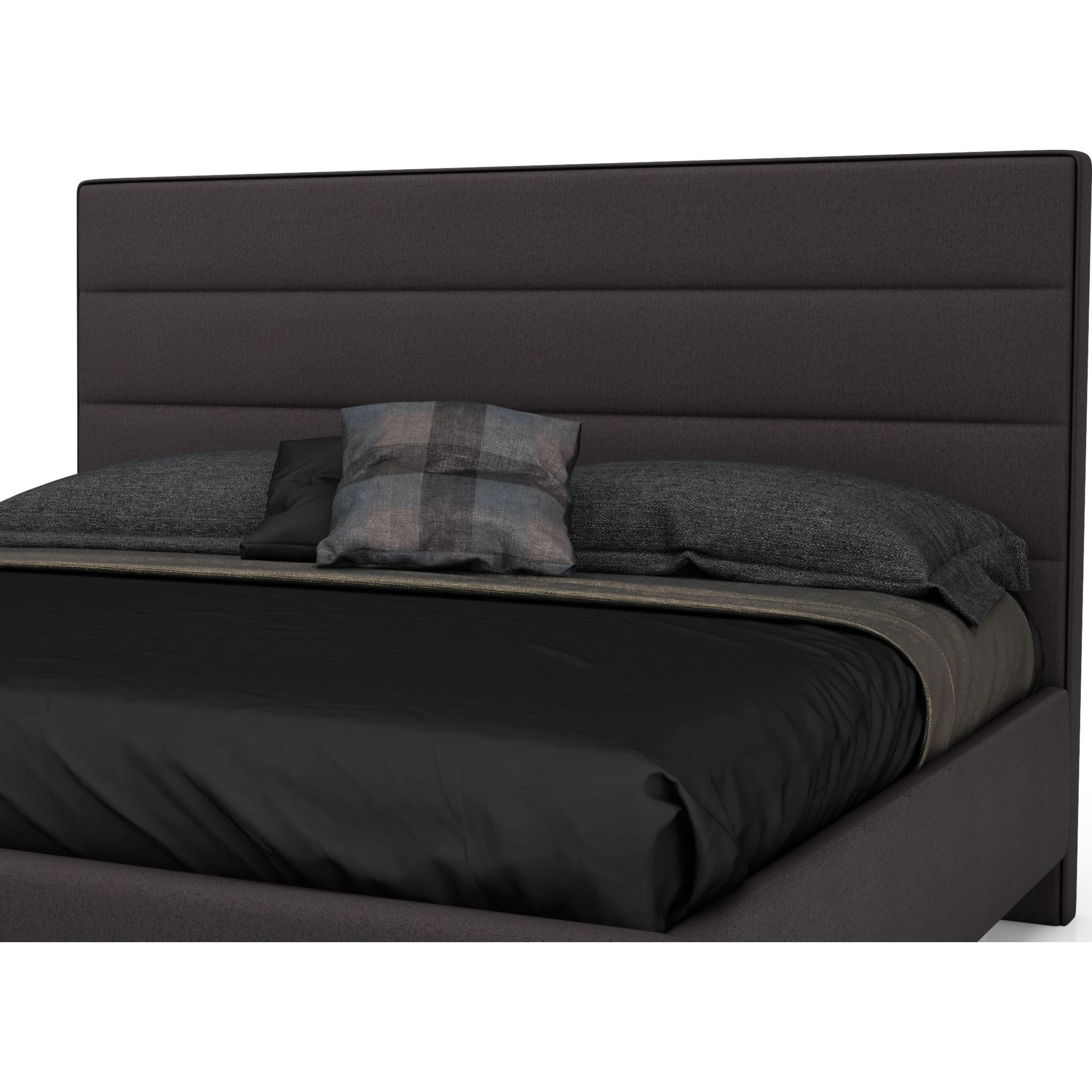 Adelaide King Upholstered Headboard in Joshua Charcoal - Premium Fabric Bed Frame Headboard for Master Bedroom & Guest Room Decor