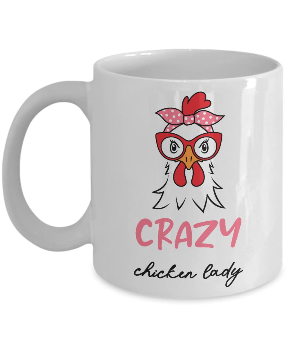 Funny Crazy Chicken Lady Coffee Mug - Unique Gift for Chicken Lovers, Chicken Moms & Poultry Enthusiasts - Perfect for Farmhouse Kitchens, Chicken Coop Mornings & Humorous Gifts