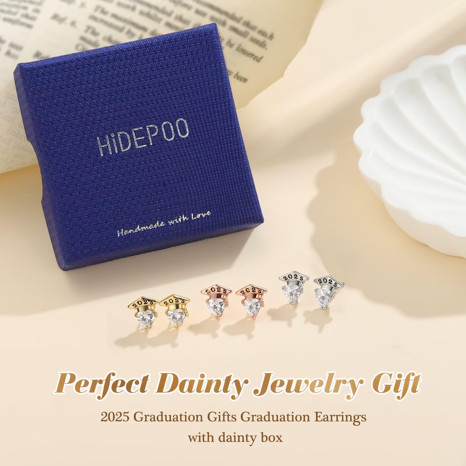 Hypoallergenic S925 Sterling Silver Heart Stud Earrings with Cubic Zirconia - Perfect Graduation Gifts for Women 2025 | Sensitive Ear Friendly Jewelry for College Graduates, Birthday & Special Occasions