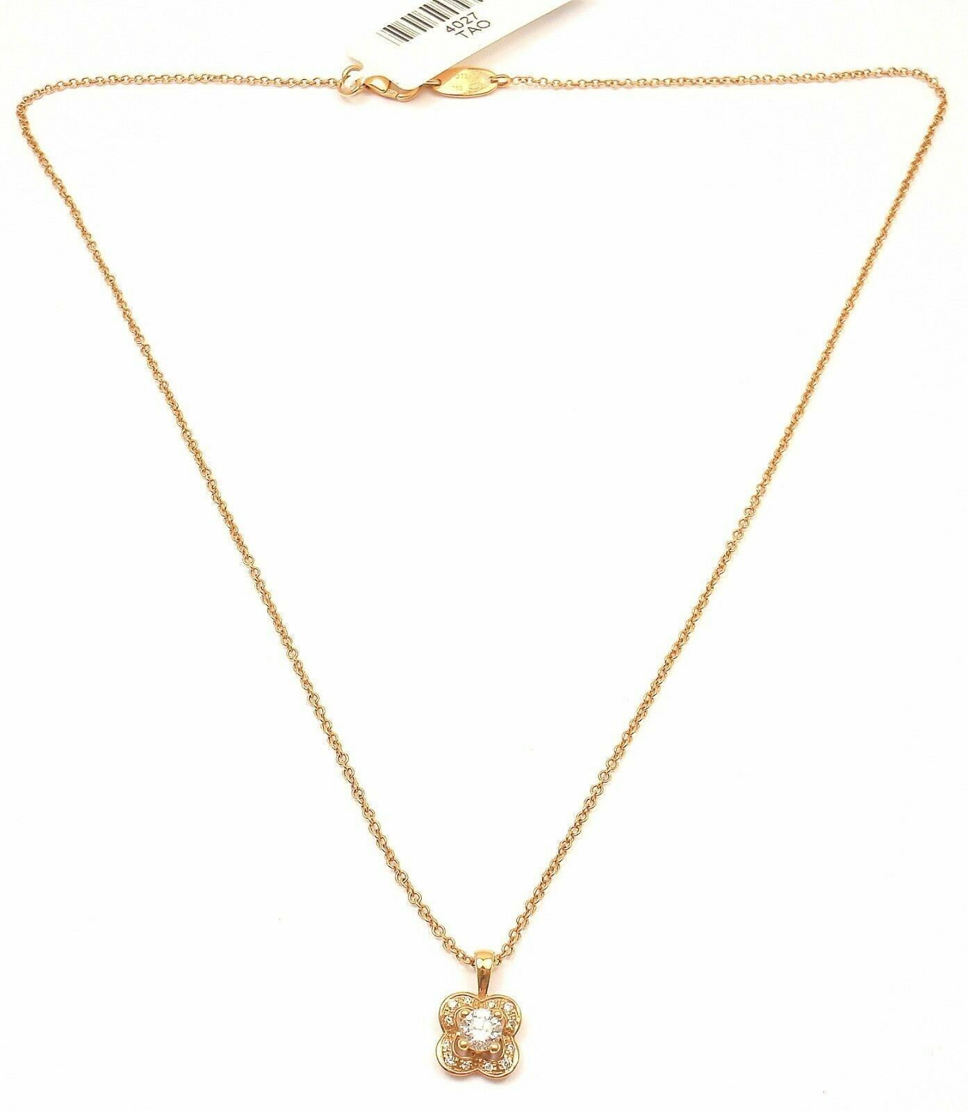 18K Rose Gold Diamond Flower Pendant Necklace for Women | Luxury Jewelry Gift for Anniversary, Valentine's Day & Special Occasions | Elegant Floral Design for Party, Wedding & Evening Wear