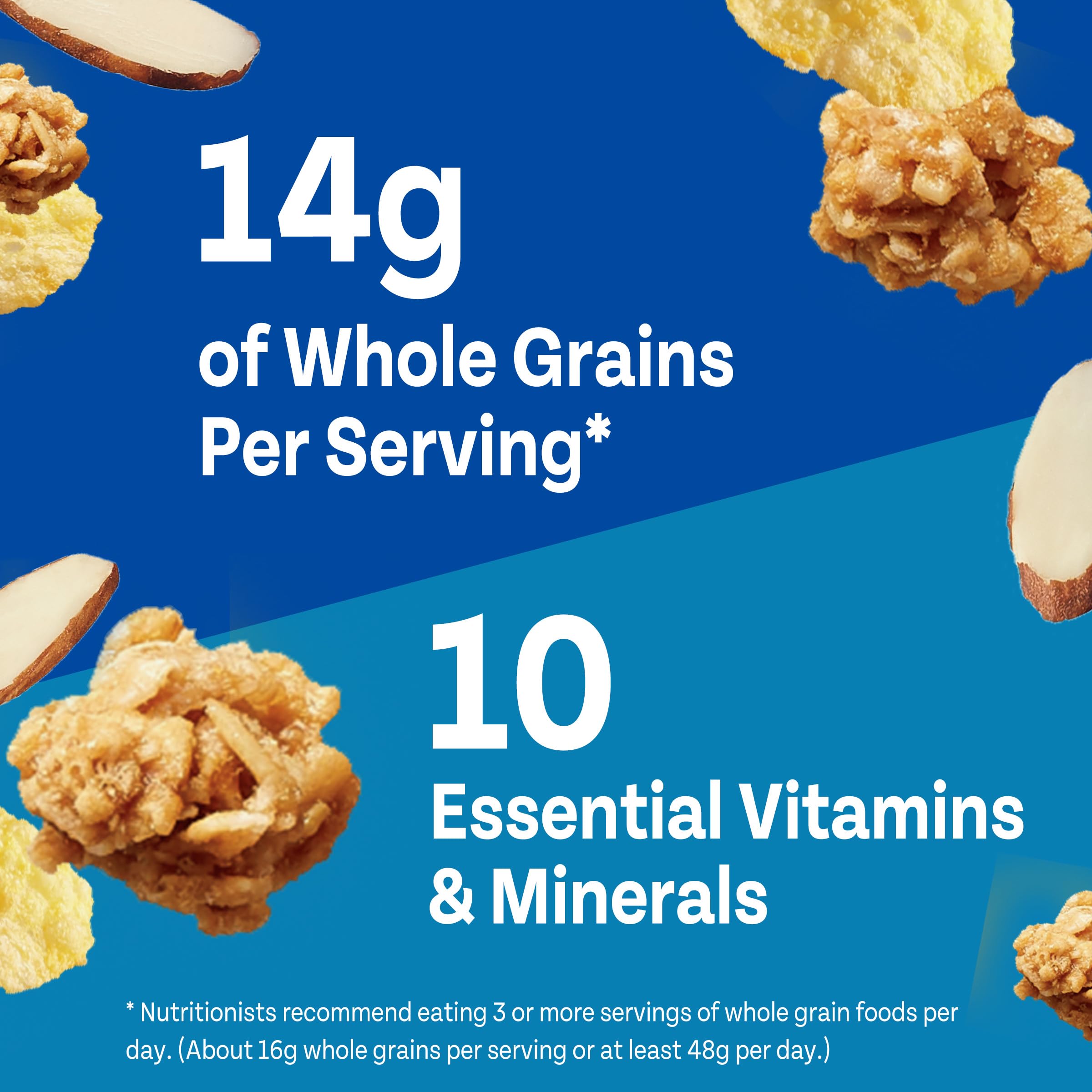 Honey Bunches of Oats with Almonds Breakfast Cereal - Crunchy Honey Granola Clusters & Sliced Almonds, Family Size 18oz Box - Perfect for Quick Breakfasts, Snacking & Family Meals
