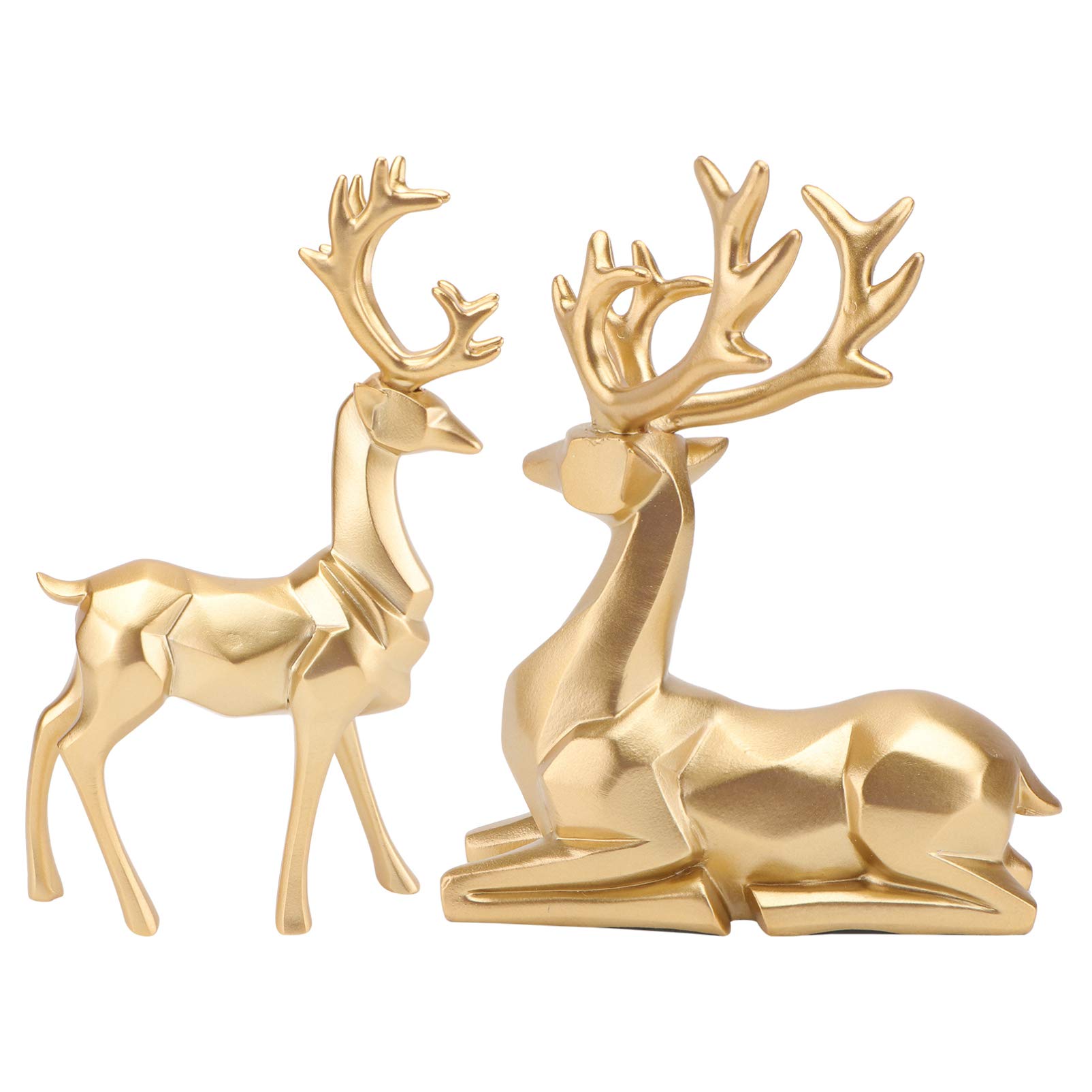 Amosfun Nordic Style Resin Christmas Reindeer Figurine - Handcrafted Elk Statue for Home Decor, Bookshelf, Bedroom & Tabletop Display | Perfect for Holiday Gift, Winter Wonderland Theme & Christmas Party Decoration