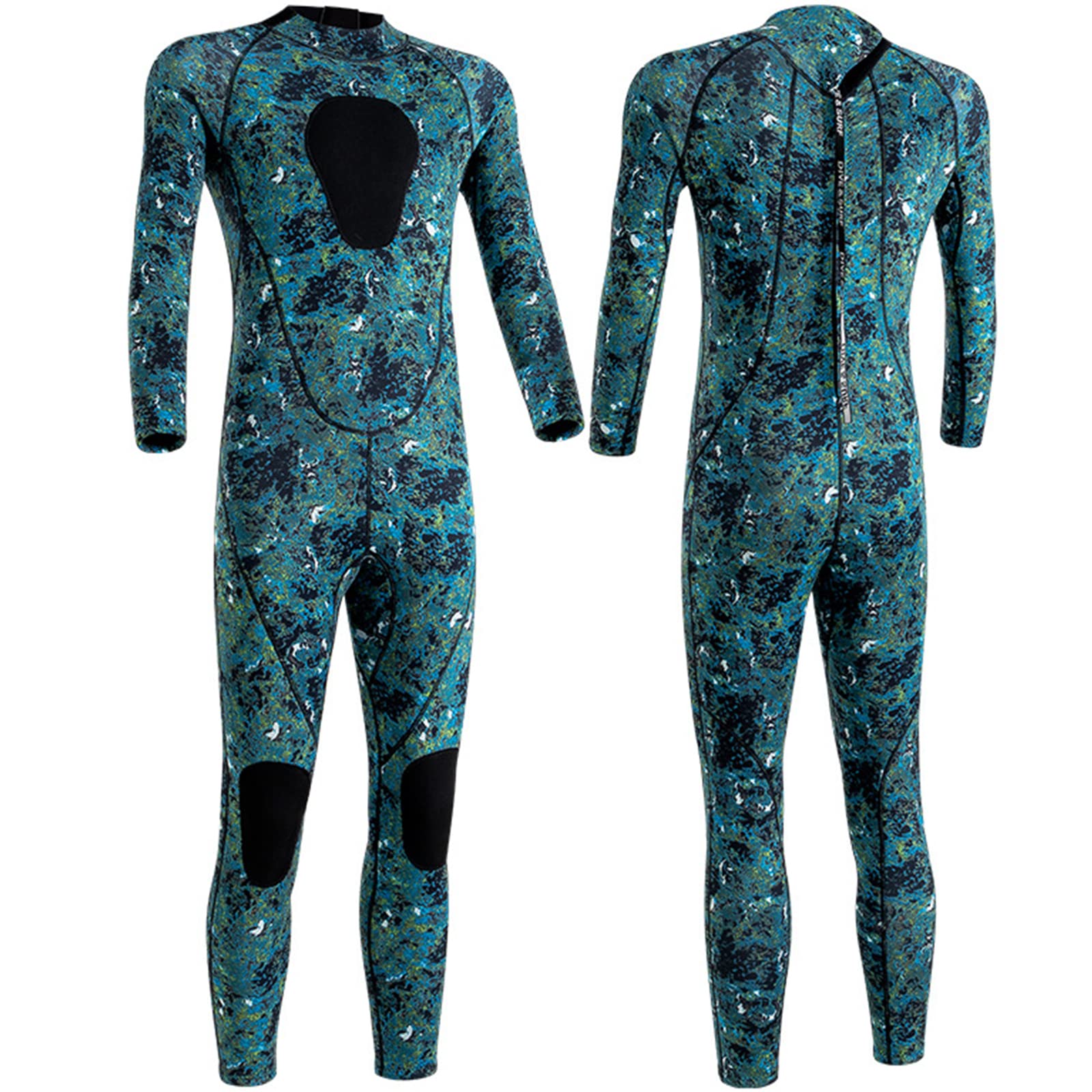 3mm Neoprene Wetsuit for Men - Full Body Long Sleeve Diving Suit with Back Zipper & UV Protection - Ideal for Swimming, Diving, Surfing, Kayaking, Snorkeling - Perfect for Ocean Adventures & Water Sports Enthusiasts