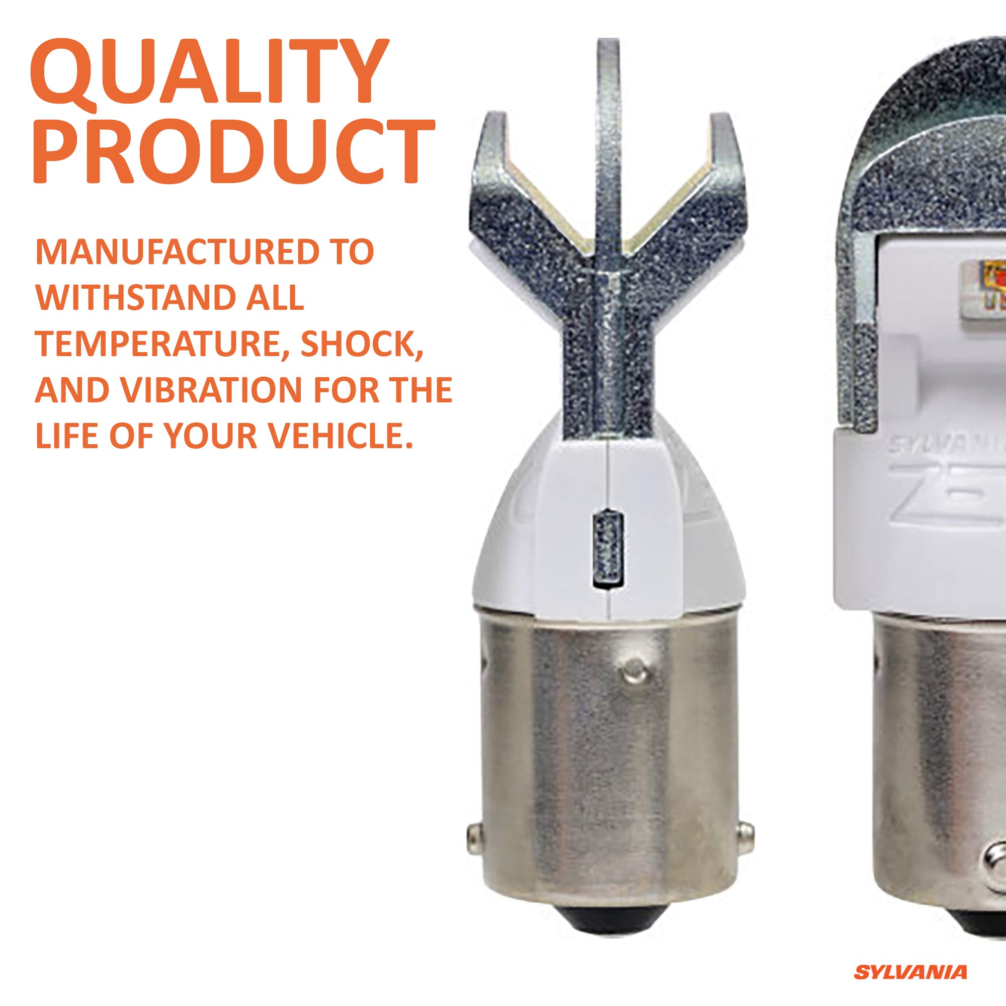 SYLVANIA 1156 ZEVO Amber LED Bulbs - 2 Pack for Park & Turn Lights