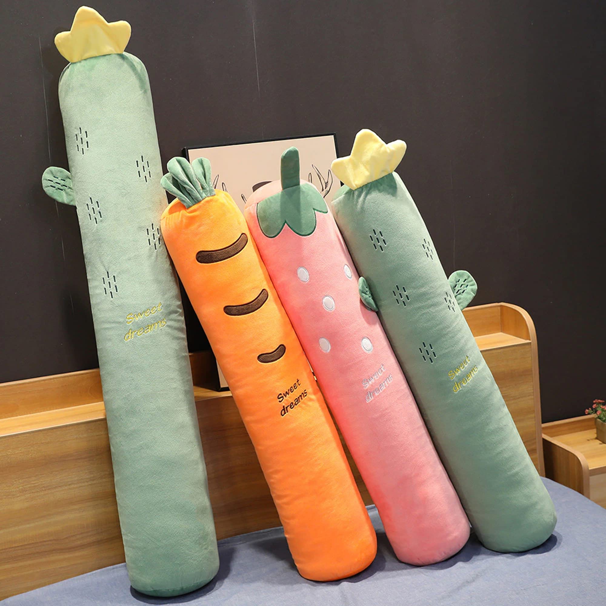 Extra Large Carrot Plush Body Pillow - 51 Inch (130cm) Kawaii Fruit-Shaped Cushion for Bed, Sofa & Lounge | Soft Hugging Pillow for Adults & Kids | Perfect for Anime Fans, Gift Giving & Cozy Home Decor