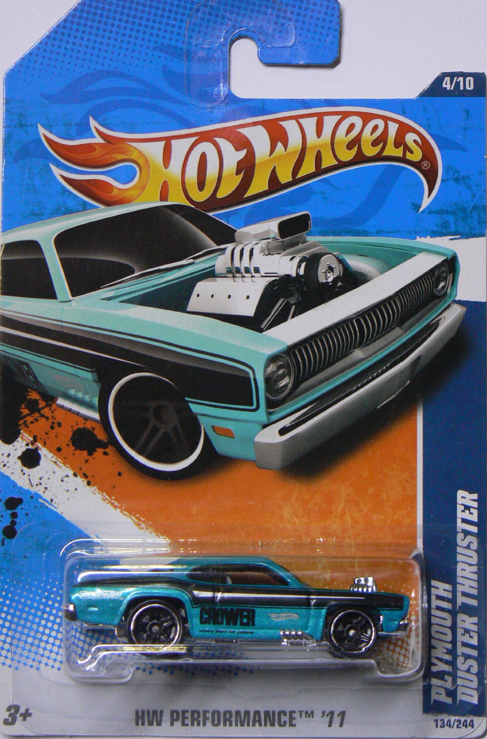 Hot Wheels 2011 Aqua Plymouth Duster Thruster Die-Cast Car 1:64 Scale - Collectible Toy Car for Kids & Adults - Perfect for Racing, Display & Gift Giving