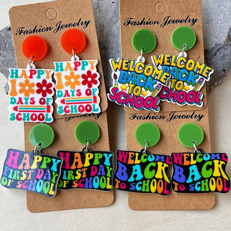 Fun Teacher Earrings - Back to School Pencil Drop Dangle Earrings for Women - First Day of School & Teacher Appreciation Gift - Perfect for Classrooms, Graduation & Educator Events