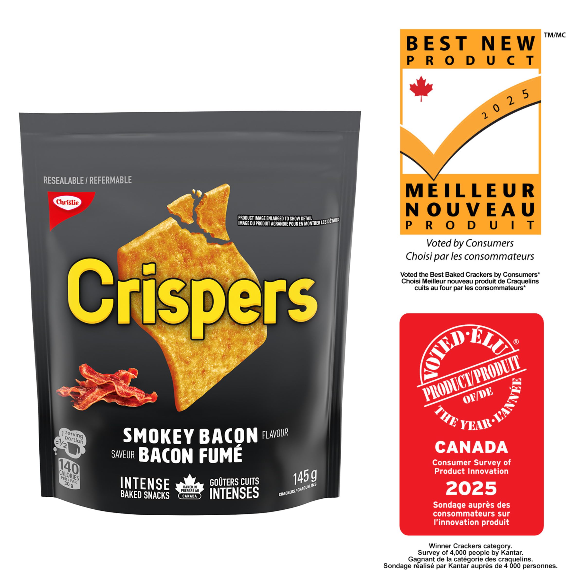 Smokey Bacon Crispers - Crunchy Salty Snacks (145g) | Perfect for Parties, Movie Nights & On-the-Go Snacking