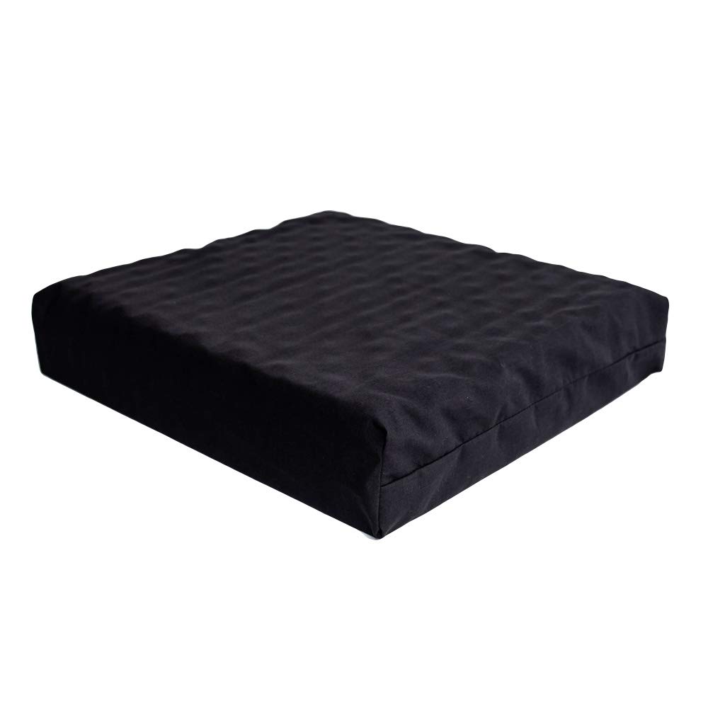 Hermell Products Egg Crate Foam Wheelchair Cushion - 3 Inches Thick, Black Cover - Pressure Relief & Comfort Support for Elderly, Disabled & Post-Surgery Recovery - Home & Hospital Use