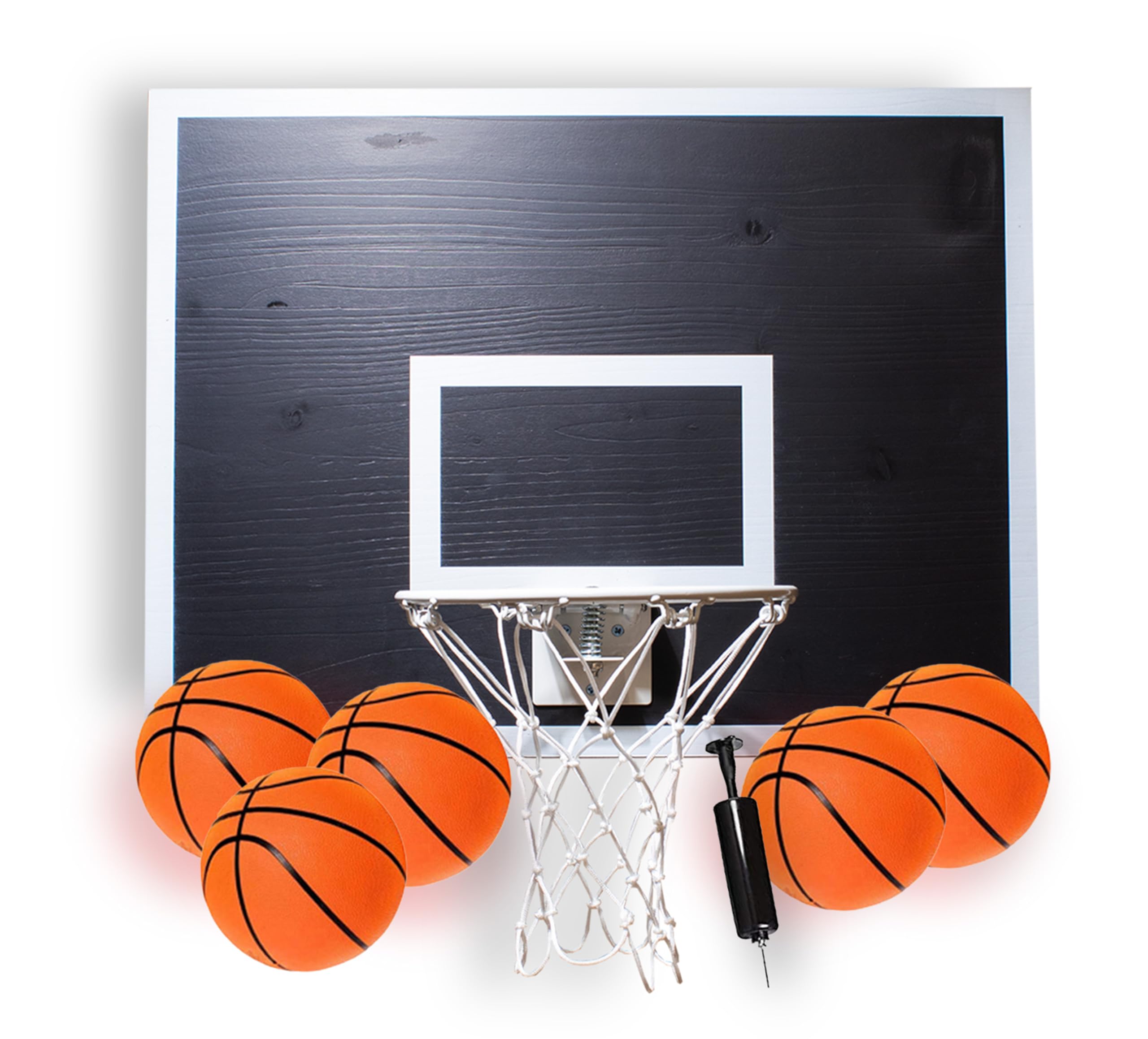 Pro League Mini Basketball Hoop Set - 9' Wall Mounted Hoop with 5 Mini Basketballs, Solid Wood Decorative Backboard - Perfect for Kids' Rooms, Game Rooms & Sports Themed Decor